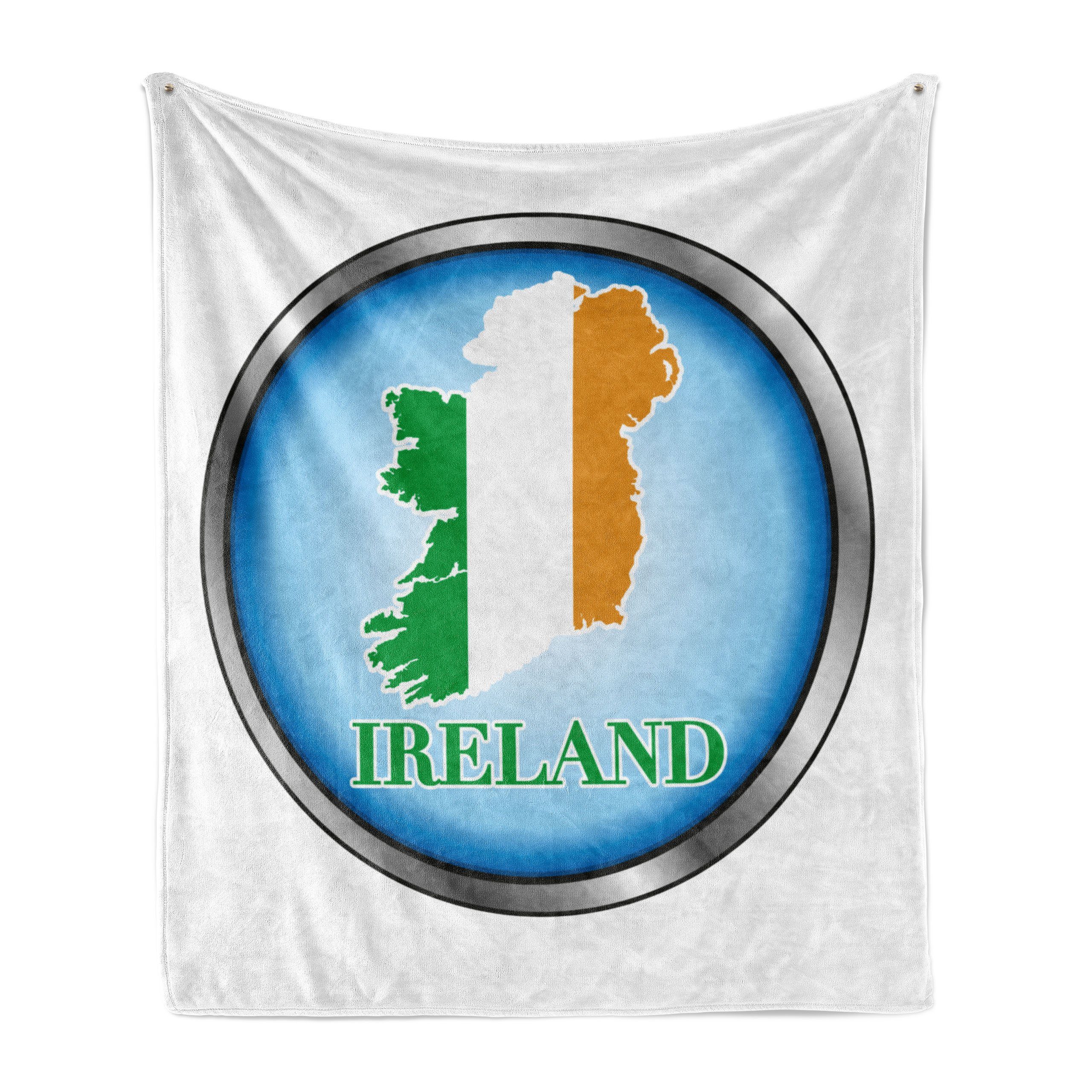 Wohndecke Gemütlicher Plüsch für den Innen- und Außenbereich, Abakuhaus, Irland Karte Modernes Irish-Layout