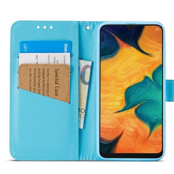 FITSU Handyhülle Handytasche für Samsung Galaxy A40 Hülle Eulen Motiv 5,9 Zoll, Flipcase für Samsung A40 Handyhülle, Handytasche mit Kartenfach