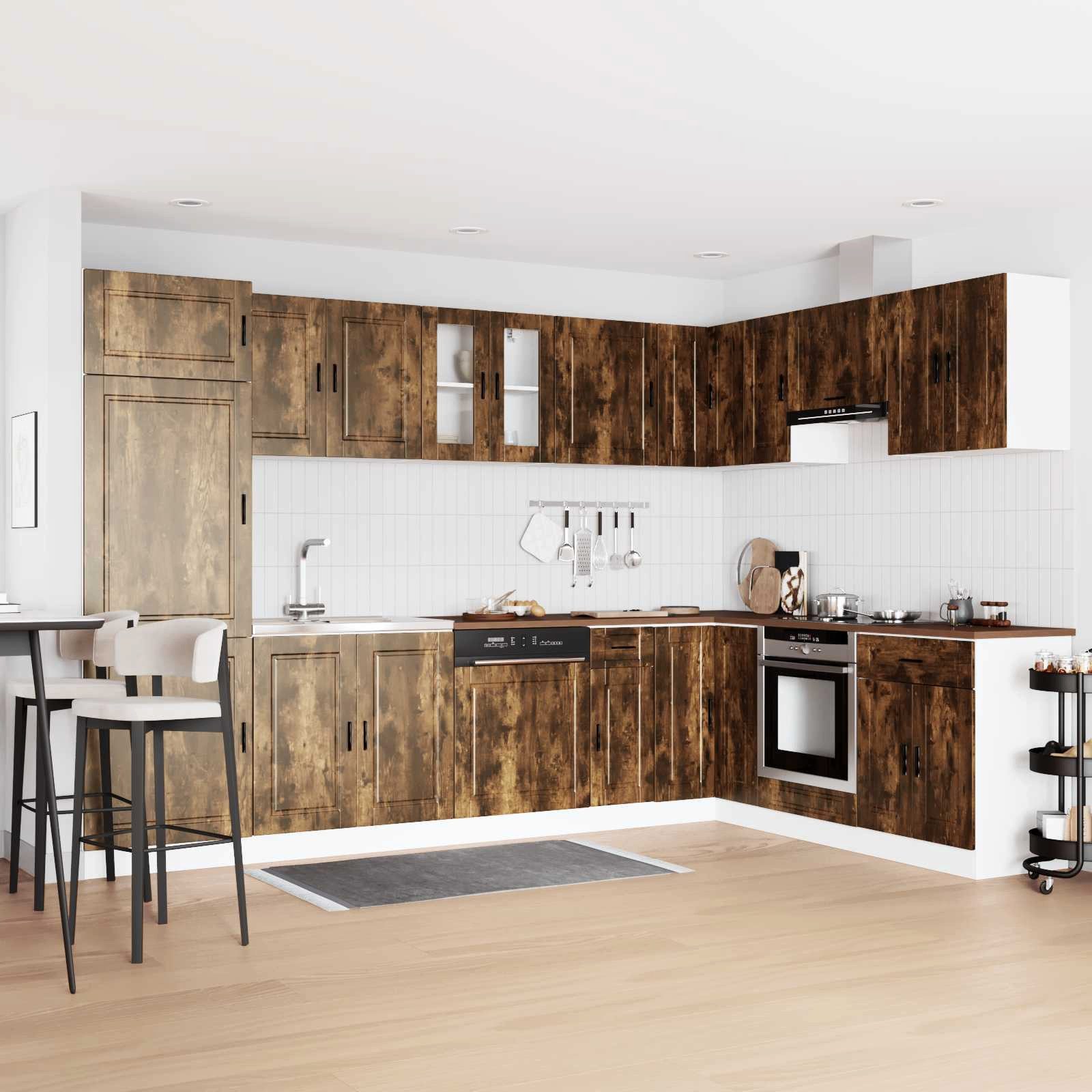 vidaXL Badezimmerspiegelschrank Waschbecken-Unterschrank Porto 2 stk. Braun 80 x 46 x 81.5 cm (2-St)