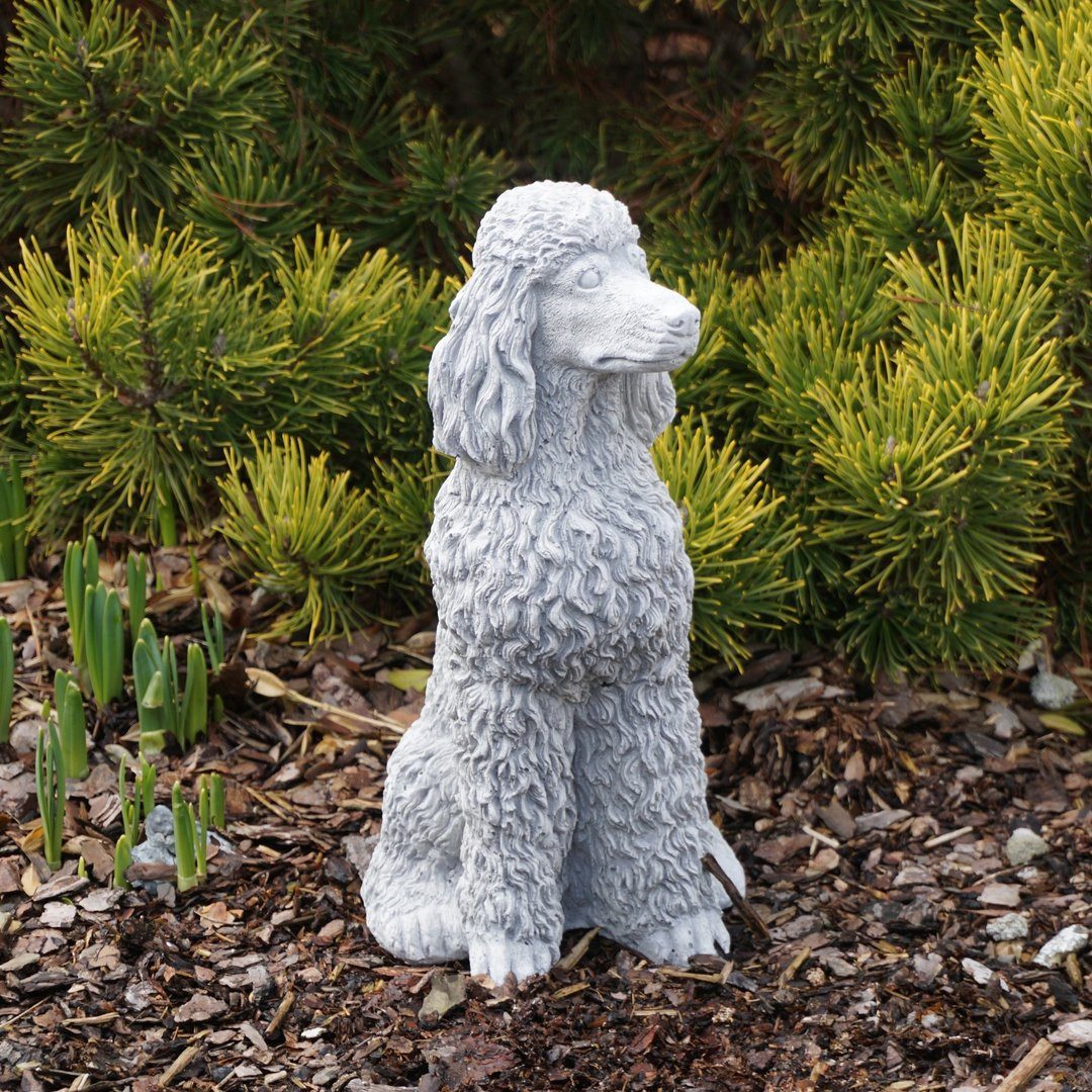 gartendekoparadies.de Gartenfigur Stolzer Pudel mit üppigen günstig online kaufen