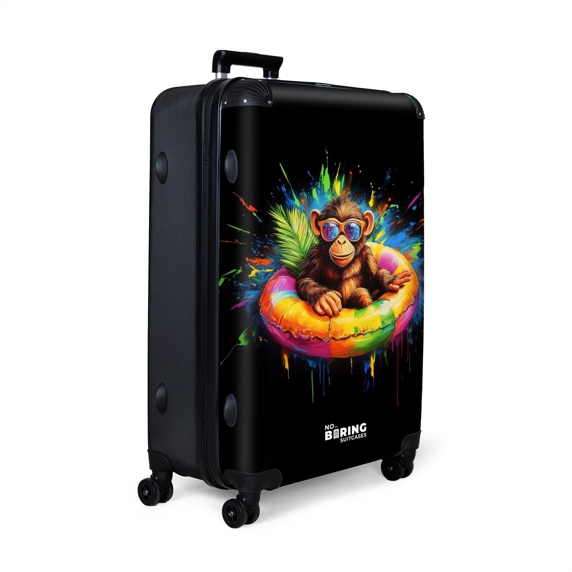 NoBoringSuitcases.com© Hartschalen-Trolley Sommeräffchen mit buntem Schwimm günstig online kaufen