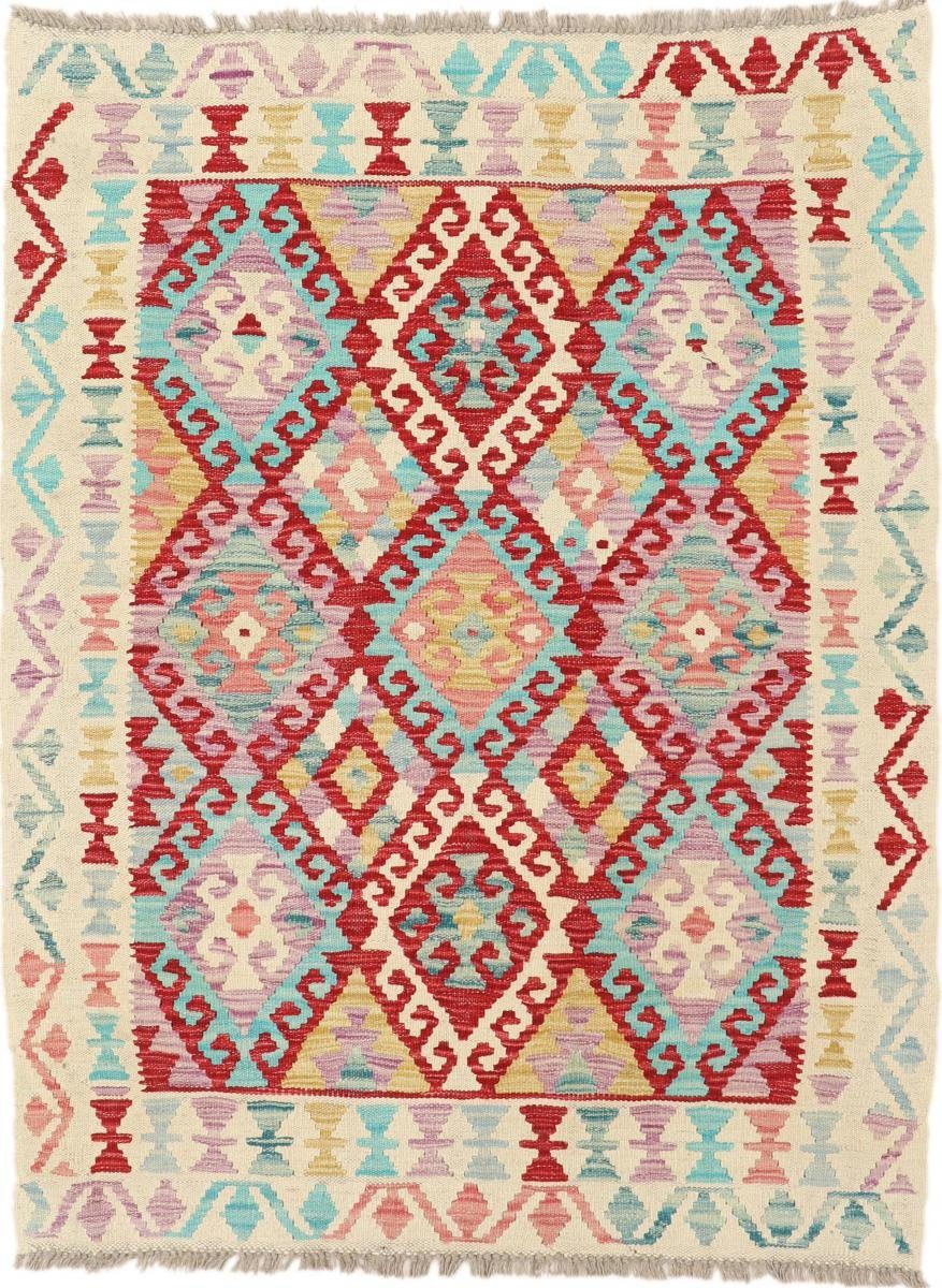 Orientteppich Kelim Afghan 107x140 Handgewebter Orientteppich, Nain Trading, rechteckig, Höhe: 3 mm