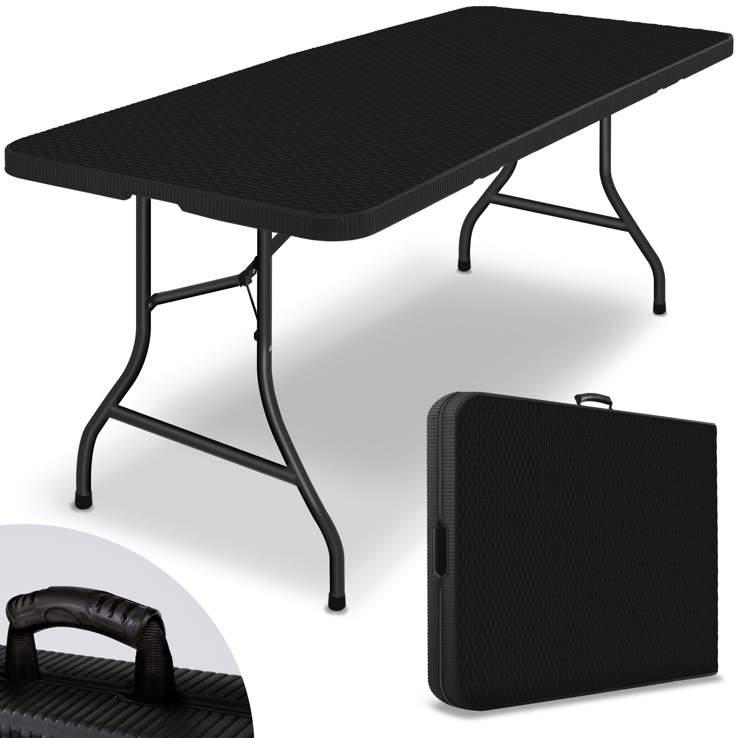 tillvex Gartentisch tillvex® Klapptisch Gartentisch Rattan Buffettisch Campingtisch klappb (Gartentisch), Personen