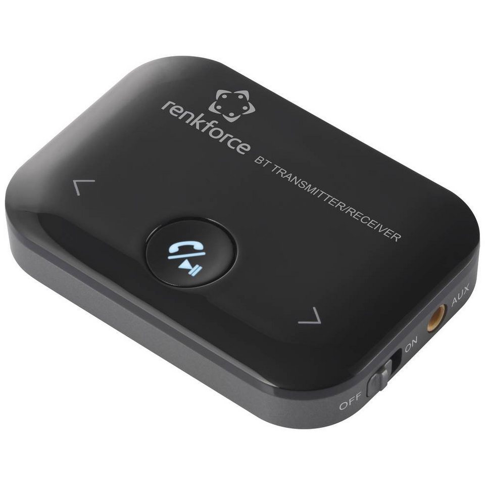 Renkforce Bluetooth Audio-Sender und -Empfänger mit Bluetooth-Adapter,  integrierter Akku, Koppeln Sie 1 oder 2 Bluetooth-Headsets/Lautsprecher  gleichzeitig