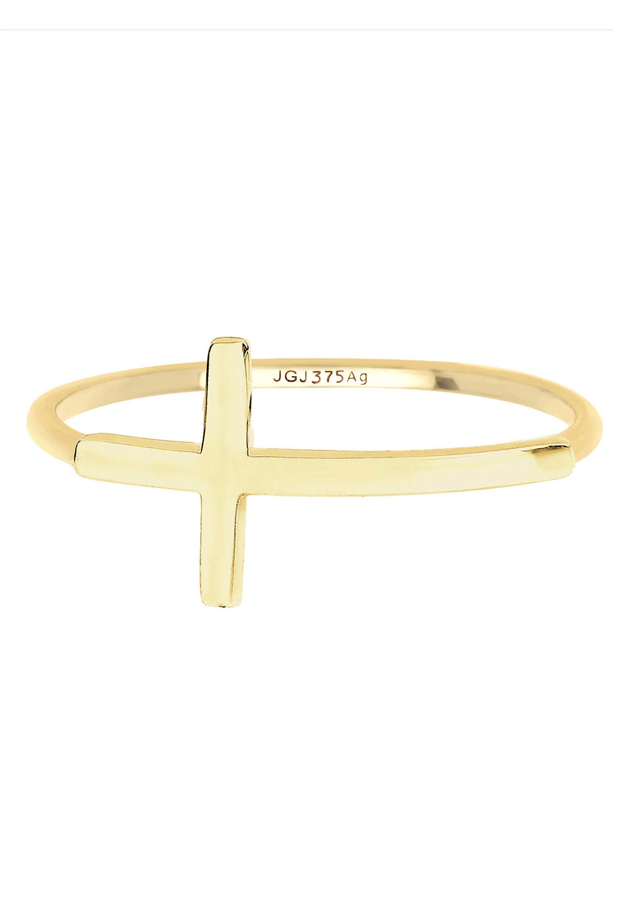 Elli Premium Fingerring Ring Kreuz 375 Gelbgold günstig online kaufen