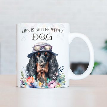 Cadouri Tasse GORDON SETTER - Kaffeetasse für Hundefreunde, Keramik, mit Hunderasse, beidseitig bedruckt, handgefertigt, Geschenk, 330 ml