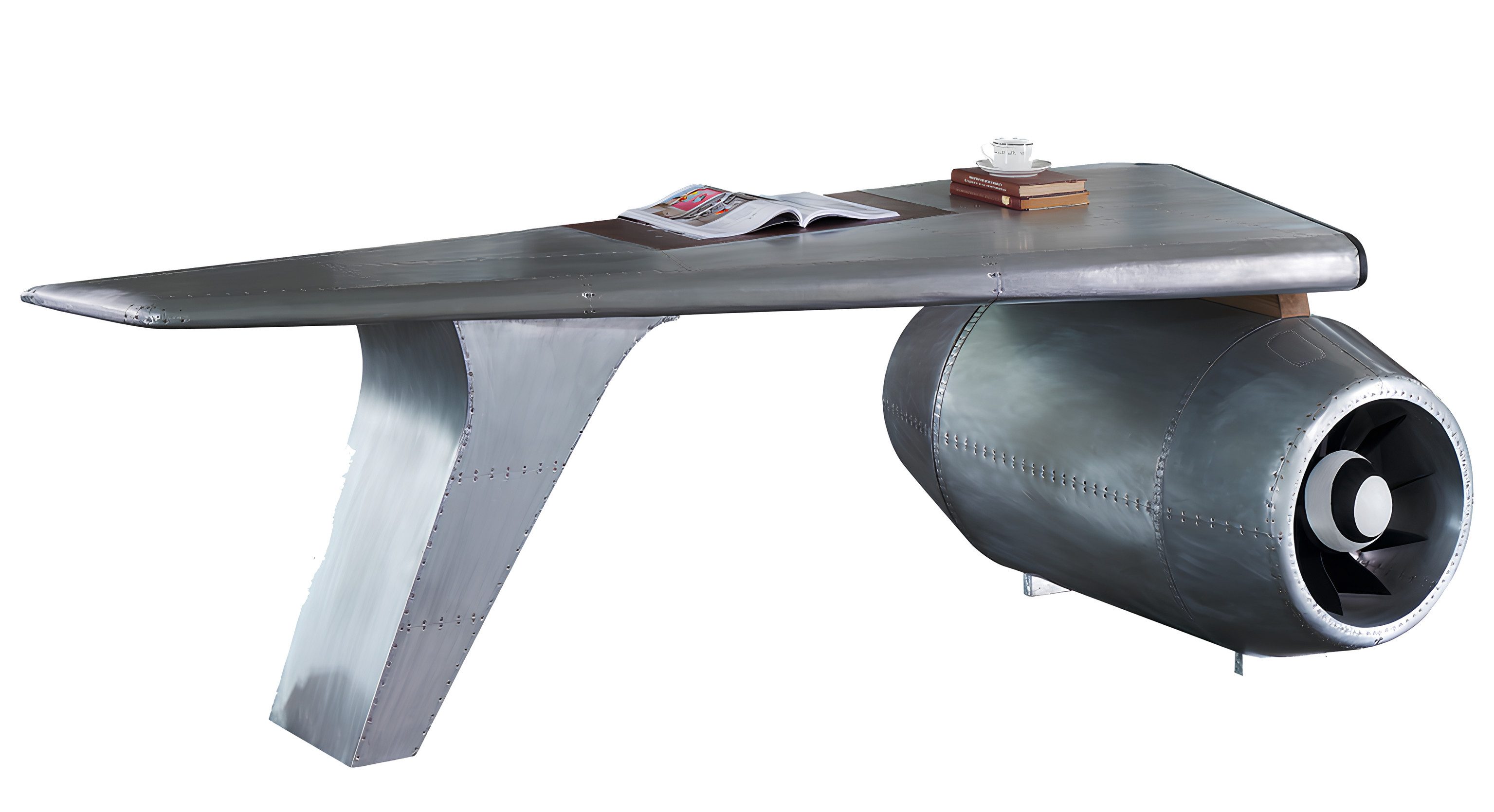 Xlmoebel Schreibtisch Aviator Bürotisch mit Flugzeug-Flügel-Design aus hochwertigem Material (Schreibtisch, 1-St., Schreibtisch), Hergestellt in Europa