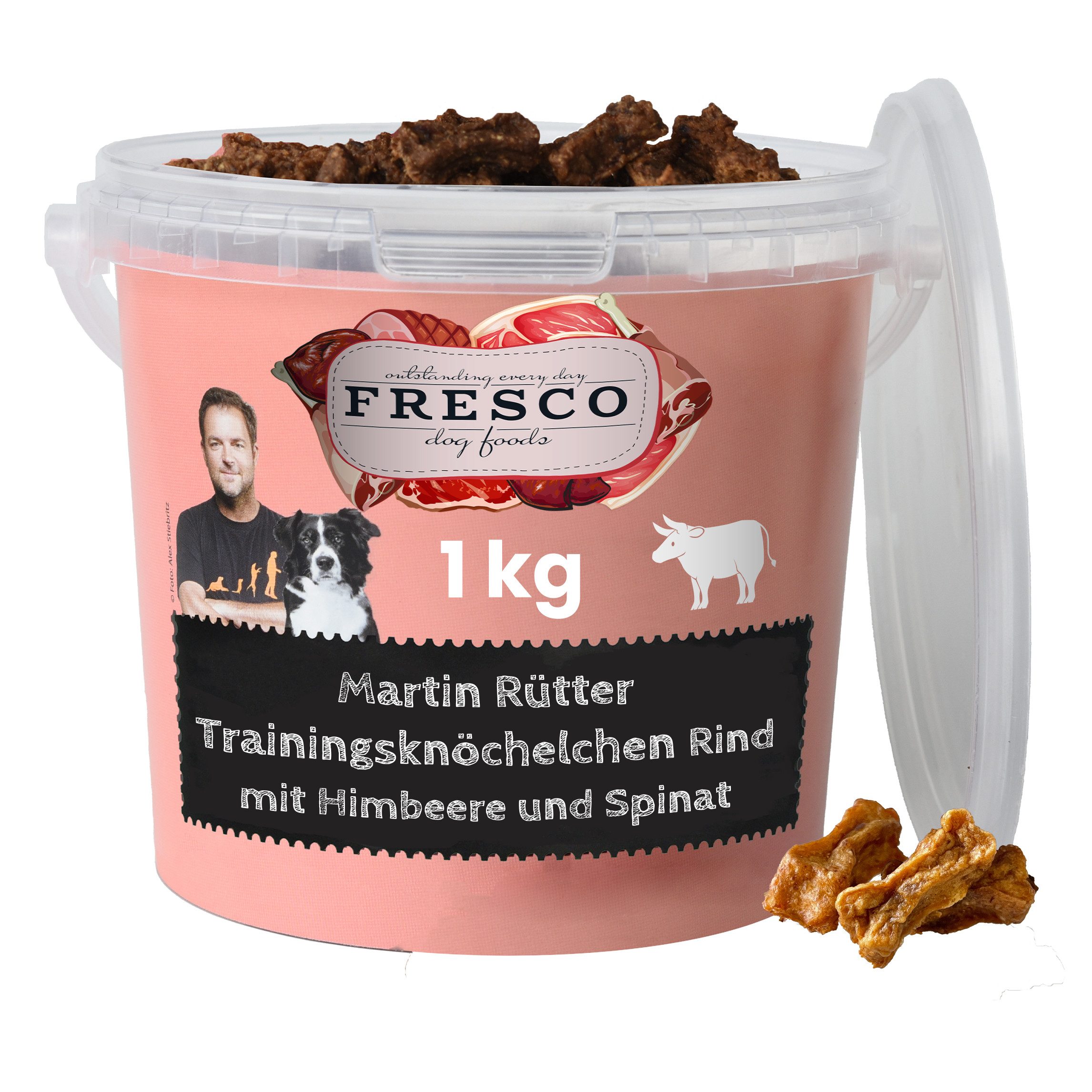Fresco Dog Martin Rütter Trainingsknöchelchen 1kg, Hunde Leckerli Rind, Snack für: Hunde, getreidefrei, zuckerfrei, hoher Fleischanteil