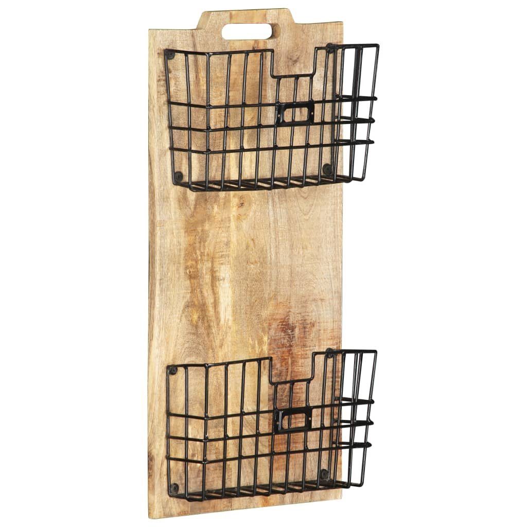 vidaXL Zeitungsständer Wand-Zeitungsständer 33×10×67 cm Raues Massivholz