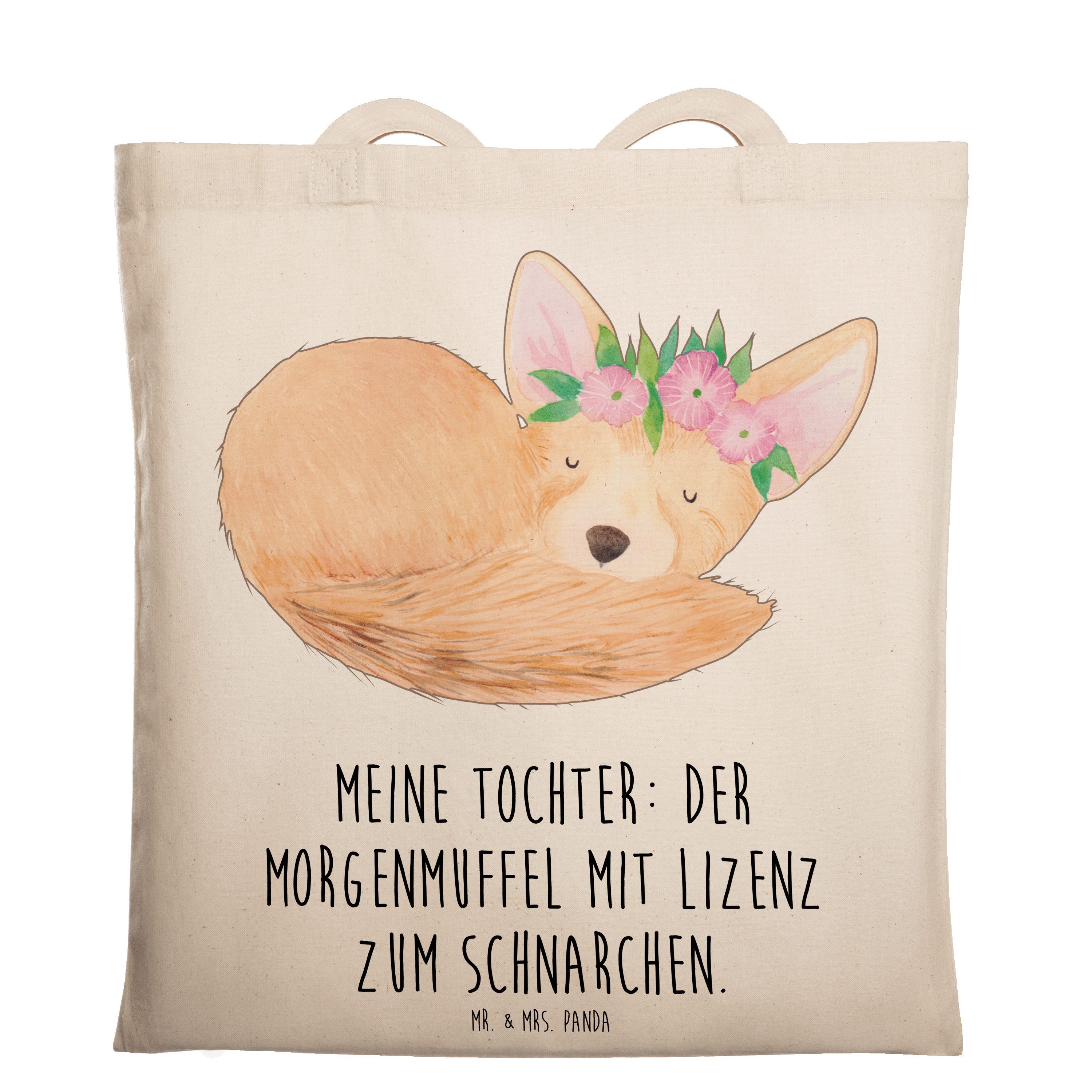 Mr. & Mrs. Panda Tragetasche Tochter Morgenmuffel - Sky Blue - Geschenk, Jutebeutel, Stofftasche, (1-tlg), Design-Highlight