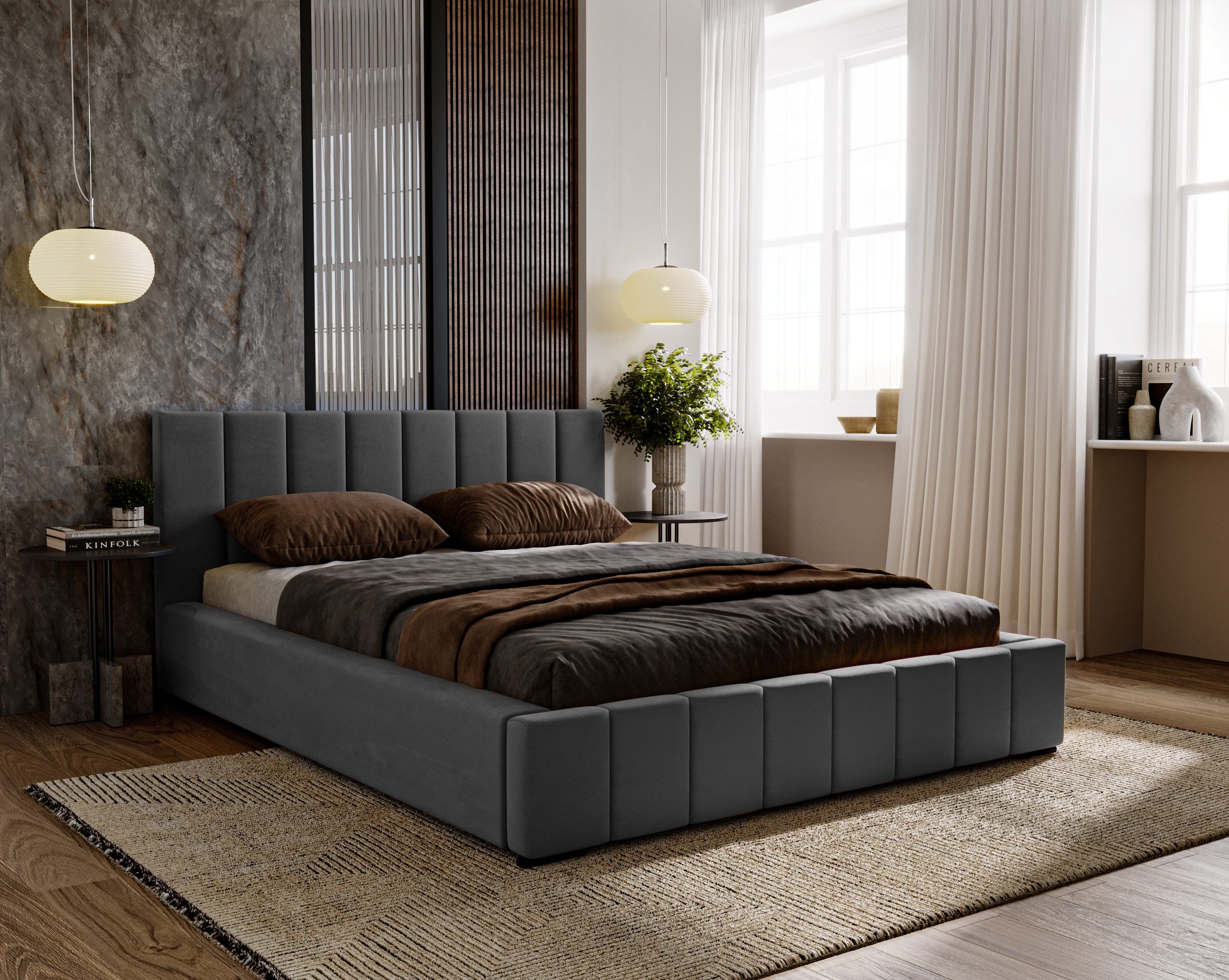 MARPUR Polsterbett NERO (Polsterbett mit Bettkasten und Kopfteil, Lattenros günstig online kaufen