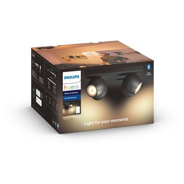 Philips Hue LED Deckenstrahler Bluetooth White Ambiance Deckenspot Buckram 4-flam, Smart Home Dimmfunktion, Leuchtmittel enthalten: Ja, LED, warmweiss, Deckenstrahler, Deckenspot, Aufbaustrahler