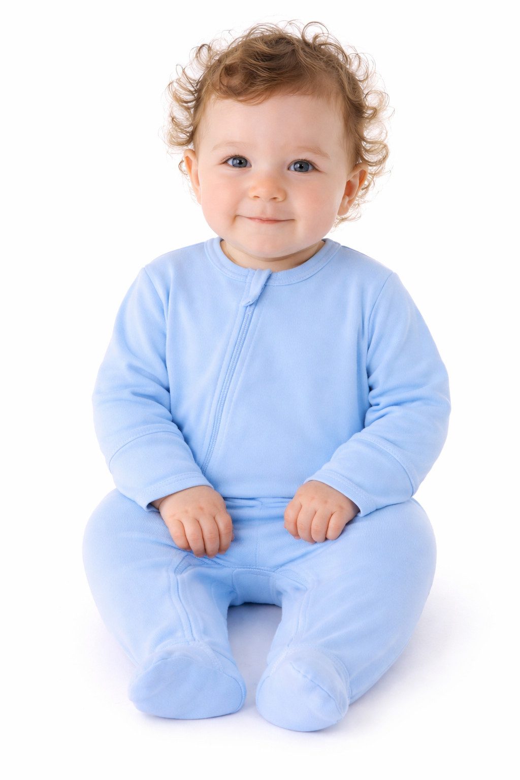 Strampler Overall mit Kratzschutz Baby Einteiler in Blau