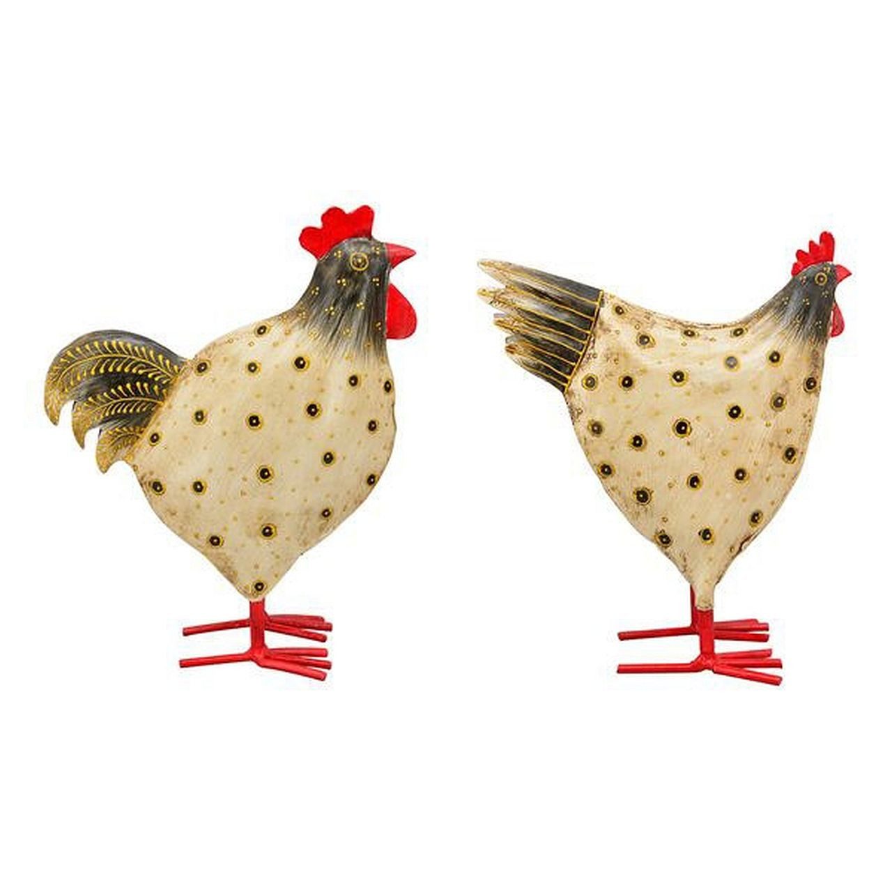 Exner GmbH Garten- & Wohnaccessoires Gartenfigur Garten-Hahn & Huhn Garten-Deko Figuren