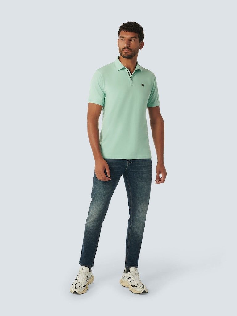 NO EXCESS T-Shirt Polo Pique Garment Dyed Mint