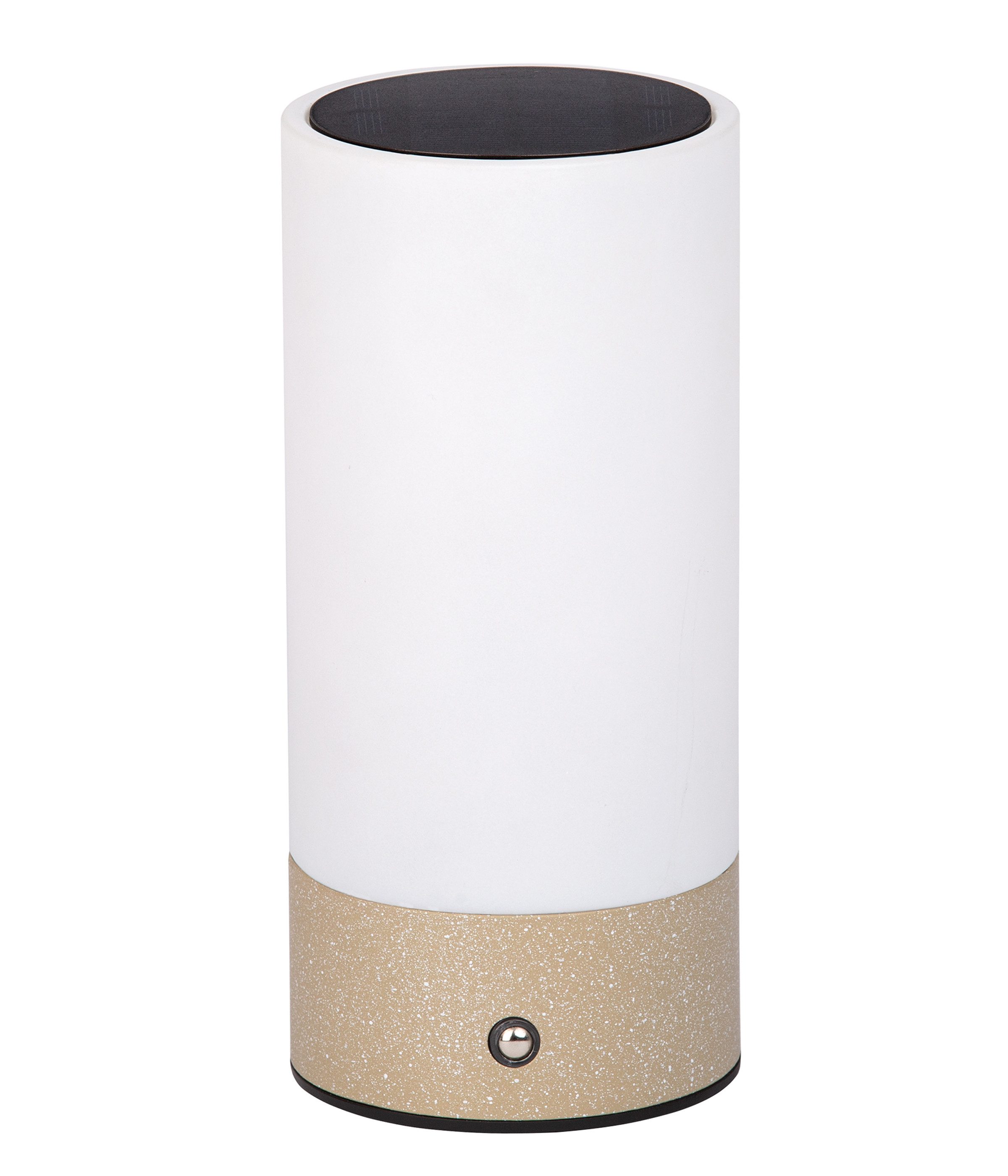 Dehner LED Solarleuchte Levi, Außenleuchte Solar- & Akkubetrieb, Ø9 x H20 cm, Edelstahl & Glas, Warmweiß, Dämmerungssensor, Solar, Akku