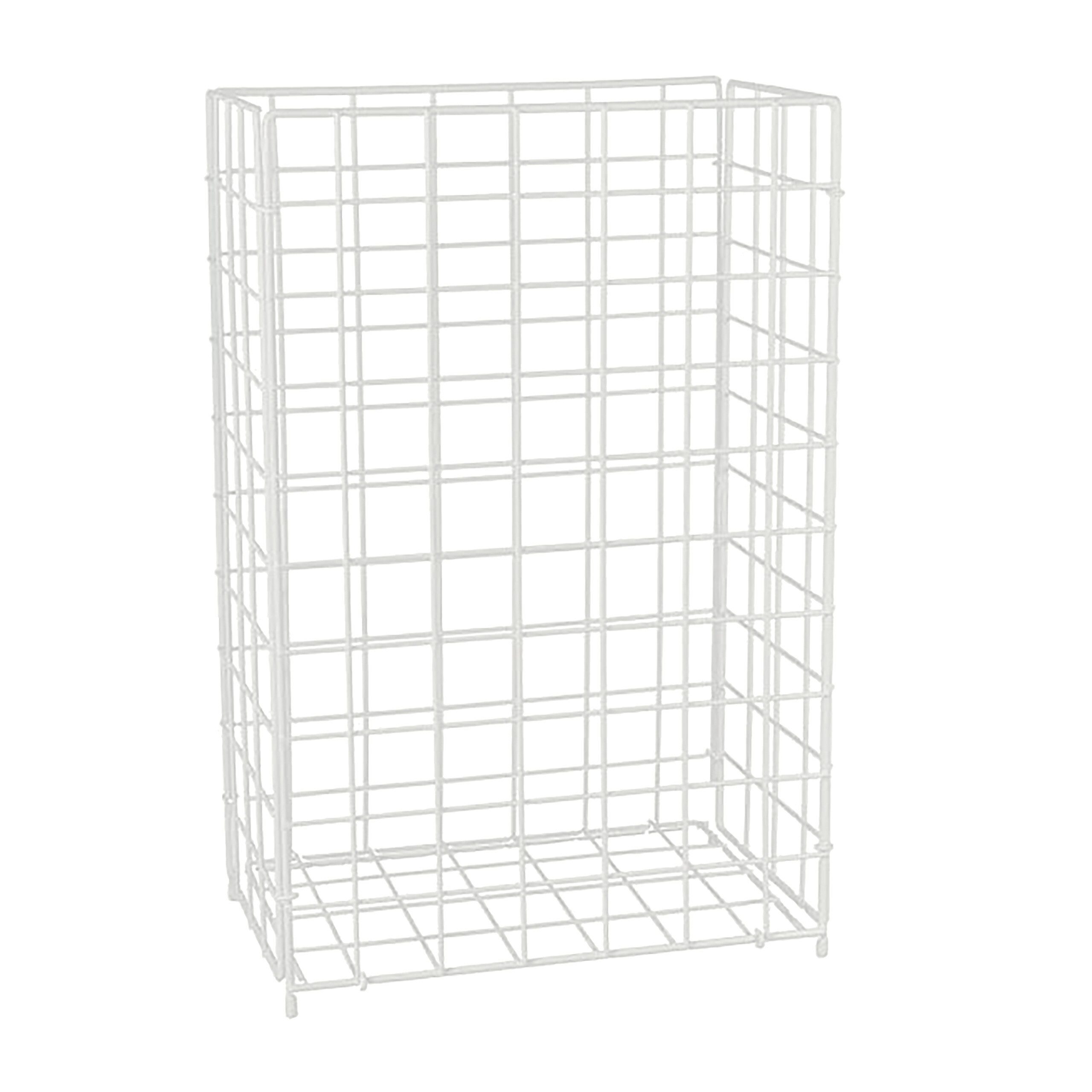 relaxdays Papierkorb Gitter Design 60 l, weiß