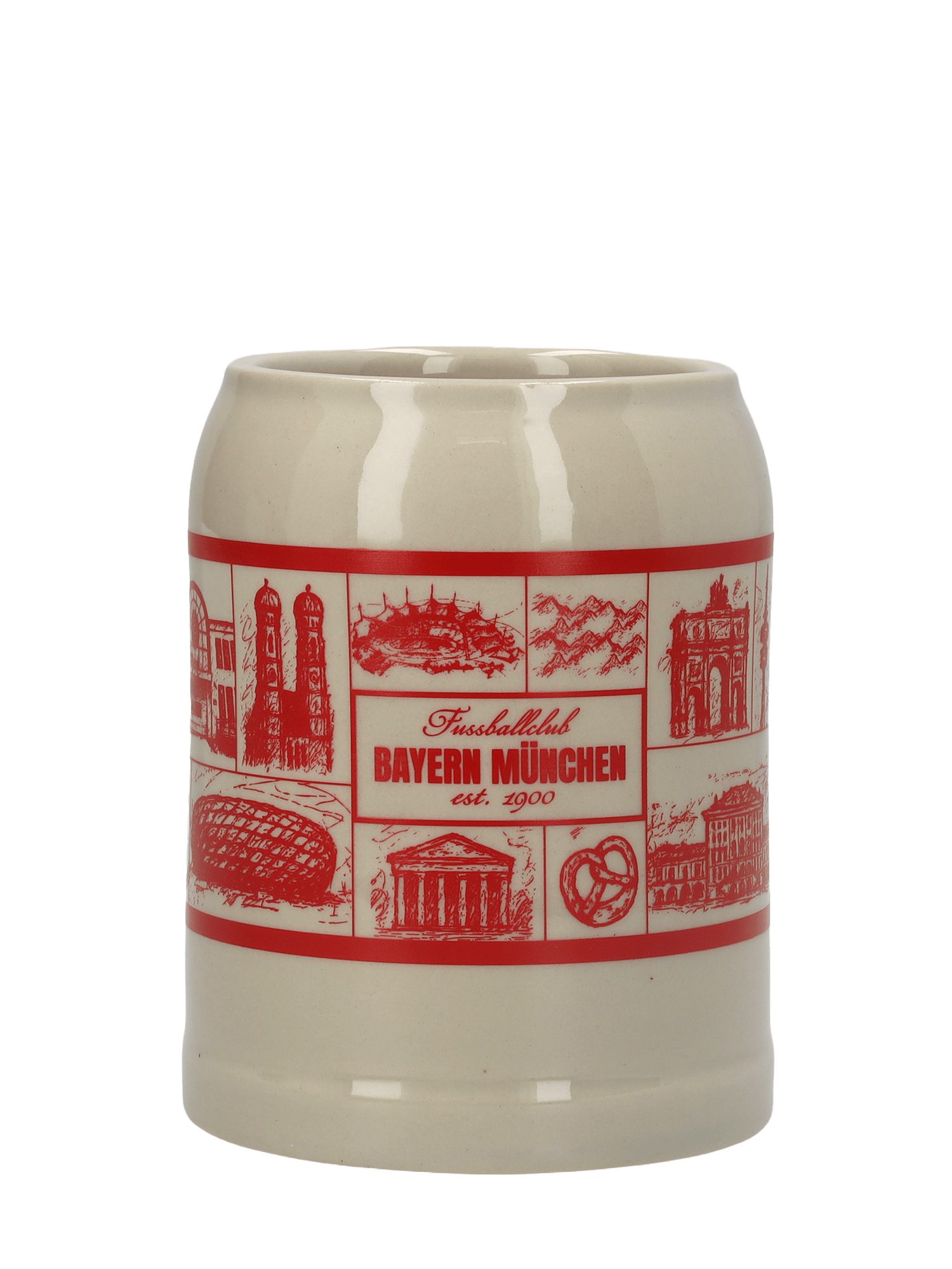 FC Bayern München Gläser-Set FC Bayern München I Bierkrug München 0,5 l I Durchsichtig, Ton – Bild 3 von 3