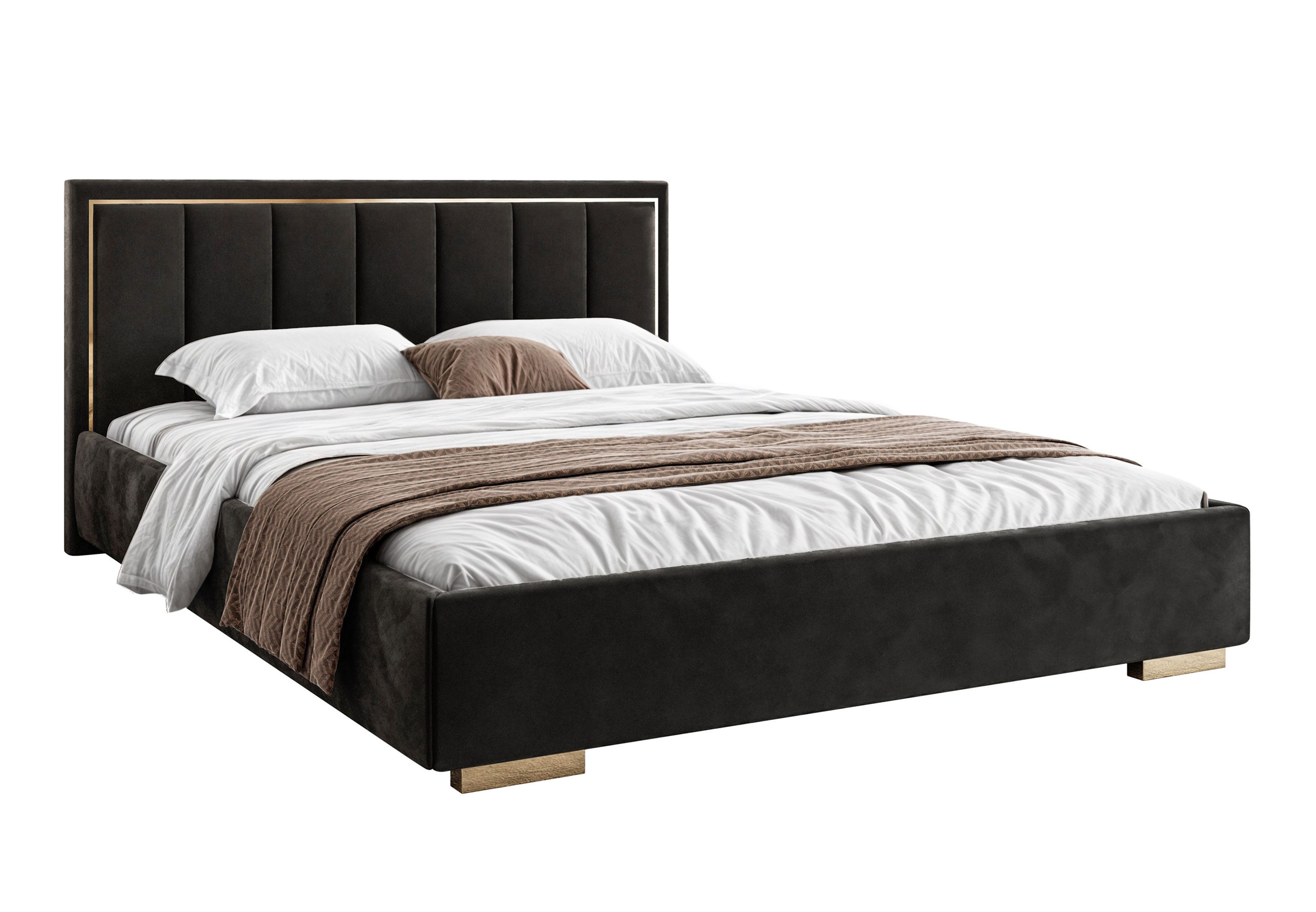 Lookway Polsterbett AURELIA mit Bettkasten und Metallgestell 140x200