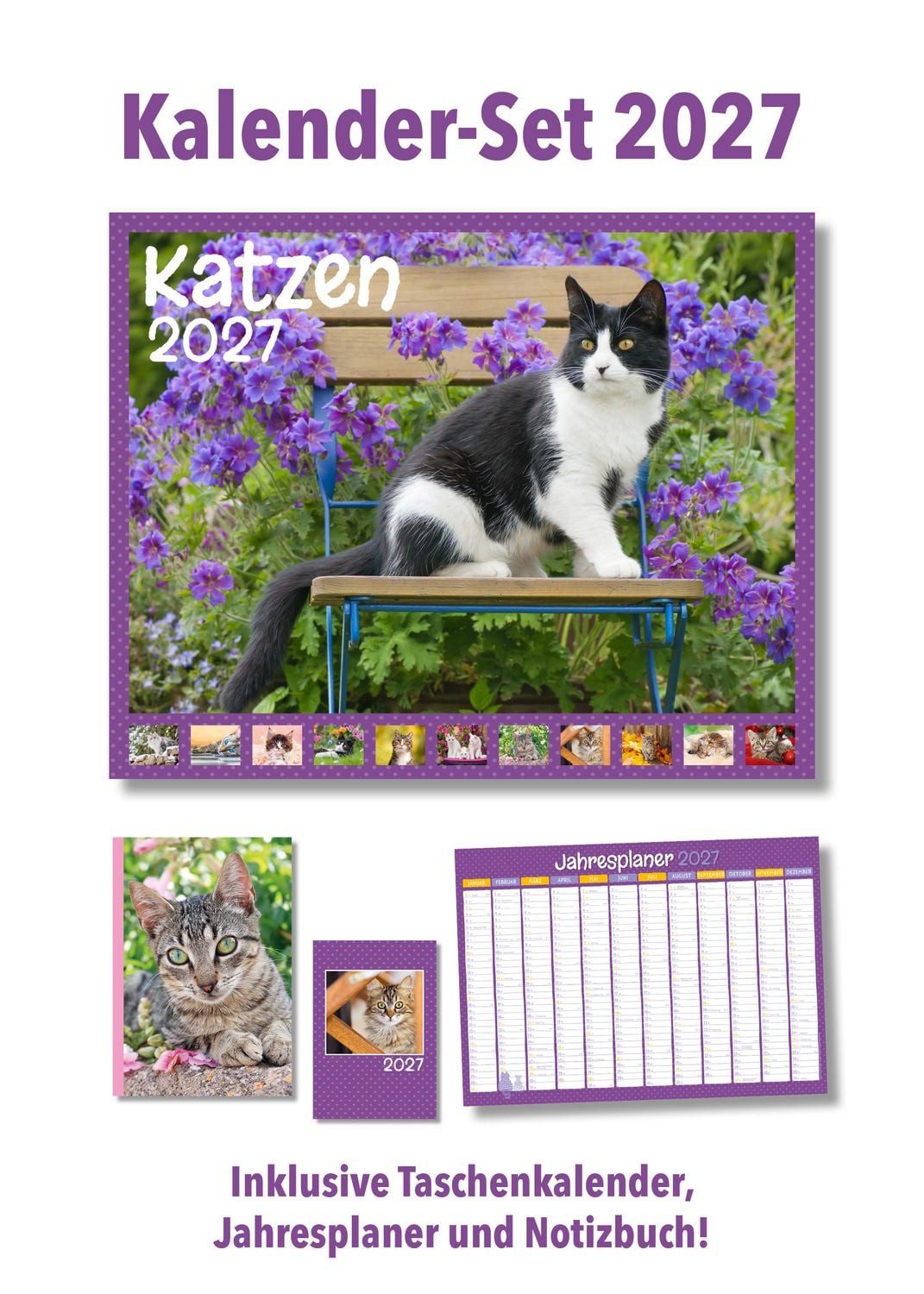 Buchkalender Katzen Kalenderpaket 2027