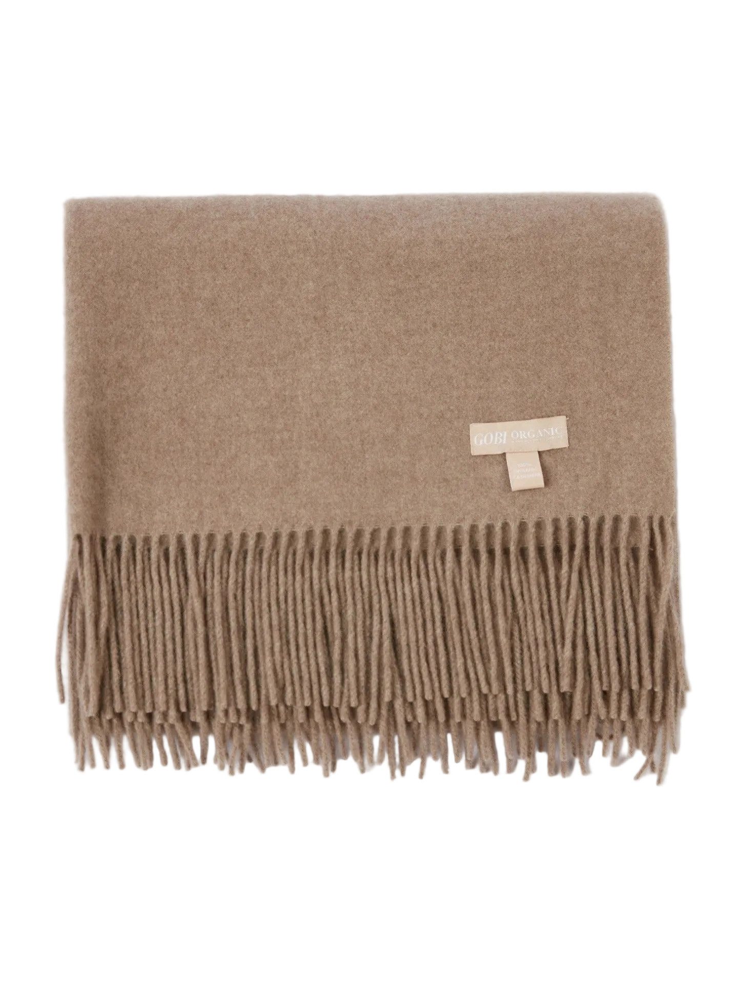 GOBI Cashmere Strickschal Naturfarbe Weiter Fransenschal