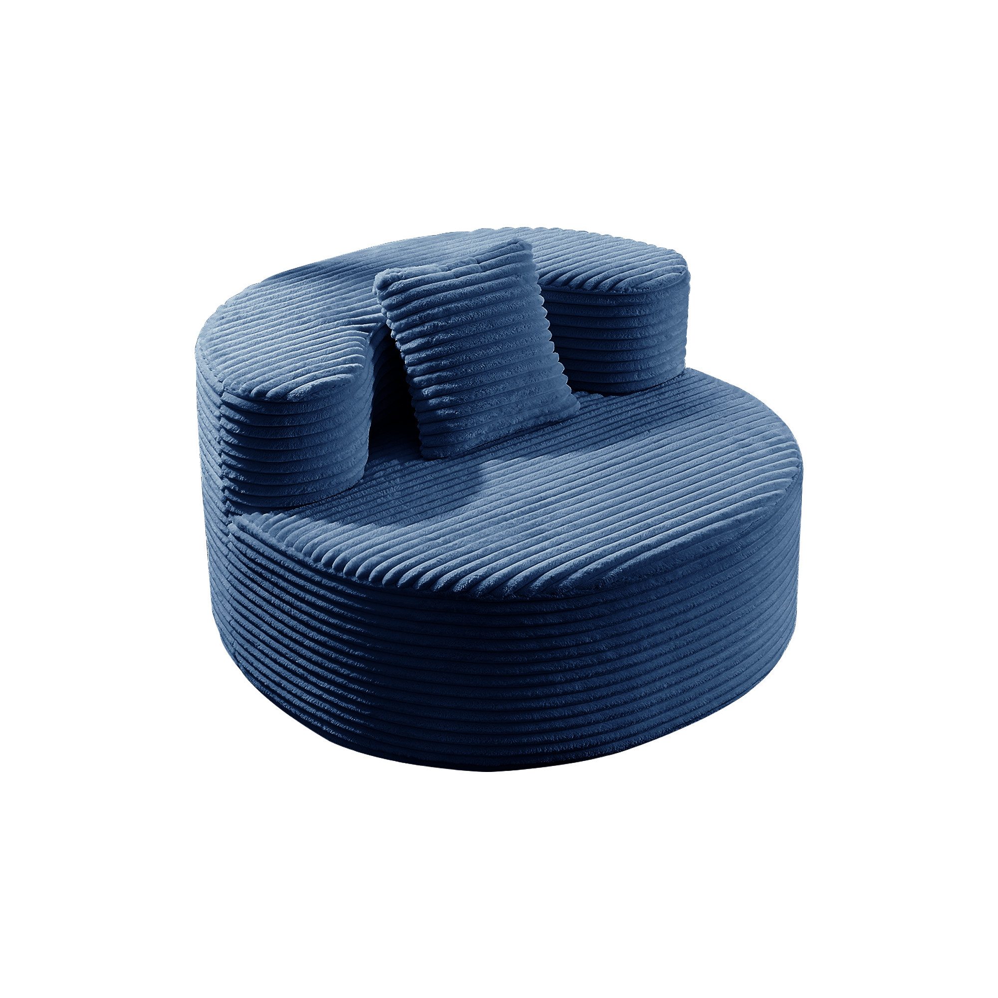 JOULISE Relaxsessel Caluno Rundsessel, Cord, 1-Sitzer mit Kissen, modern & gemütlich (Einzelsessel), Runde Form, Cordstoff, kein Aufbau erforderlich, 1-Sitzer, kompakt