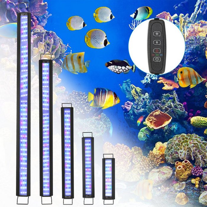 Clanmacy LED Aquariumleuchte 10-45W LED Aquarium mit timer RGB Süßwasser-Aquarien Lampe Fisch Tank RGB 30-130cm 10W für 30-45cm