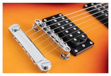Rocktile E-Gitarre L-100 elektrische Gitarre, Single Cut, Spar-Set, inkl. Tasche, Kabel, Plektren, Schule & Ersatzsaiten