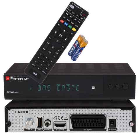 RED OPTICUM AX 300 VFD ohne Aufnahmefunktion SAT-Receiver (HDMI - SCART - USB 2.0 - Coaxial Audio I 12V Netzteil)
