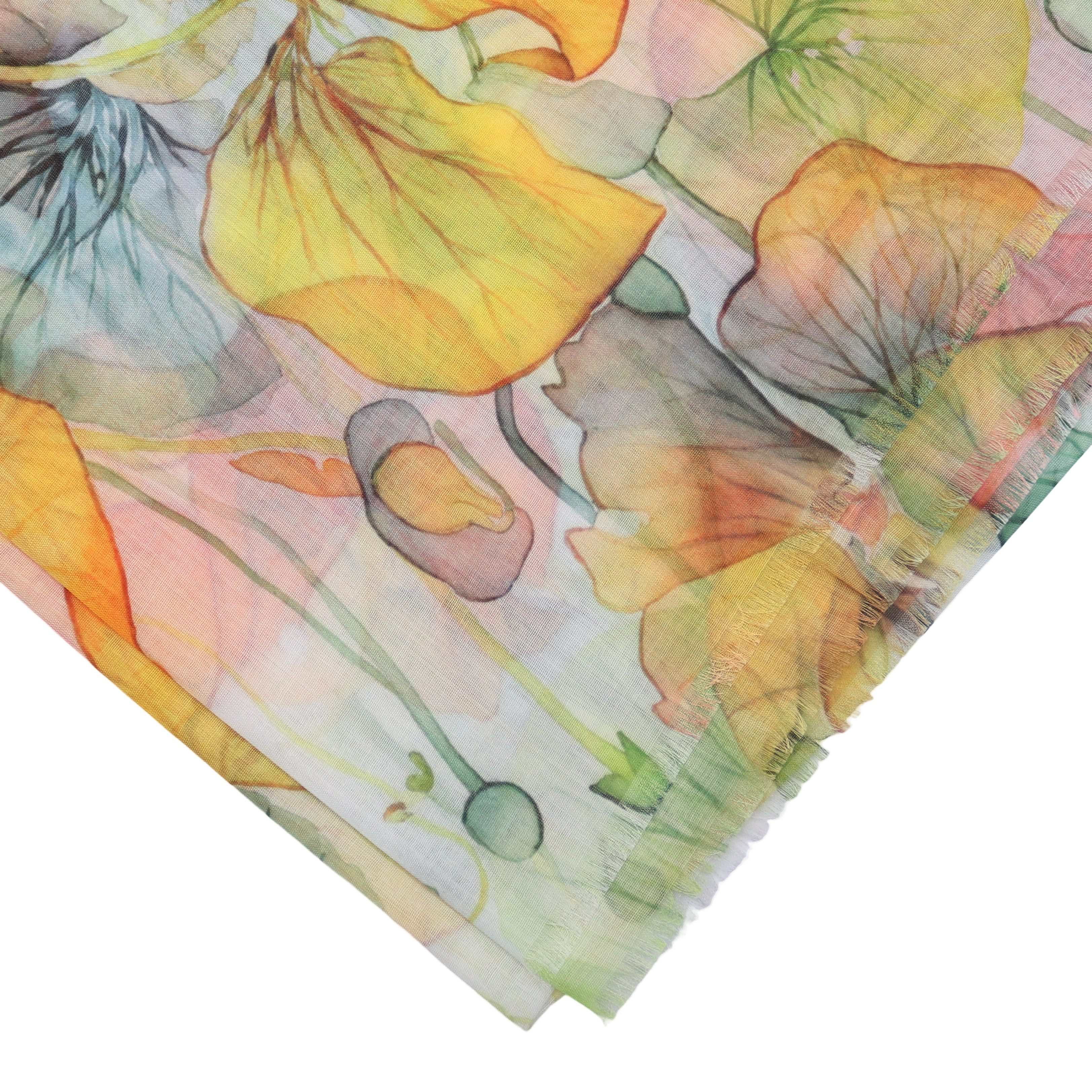MIRROSI Modeschal Weicher & Leicht Großes Schal, ca.75x180cm, Lotus Print, (aus 100% Viskose, Atemberaubende Designs), Damen Halstuch Stola ideal für Frühling, Sommer und Herbst