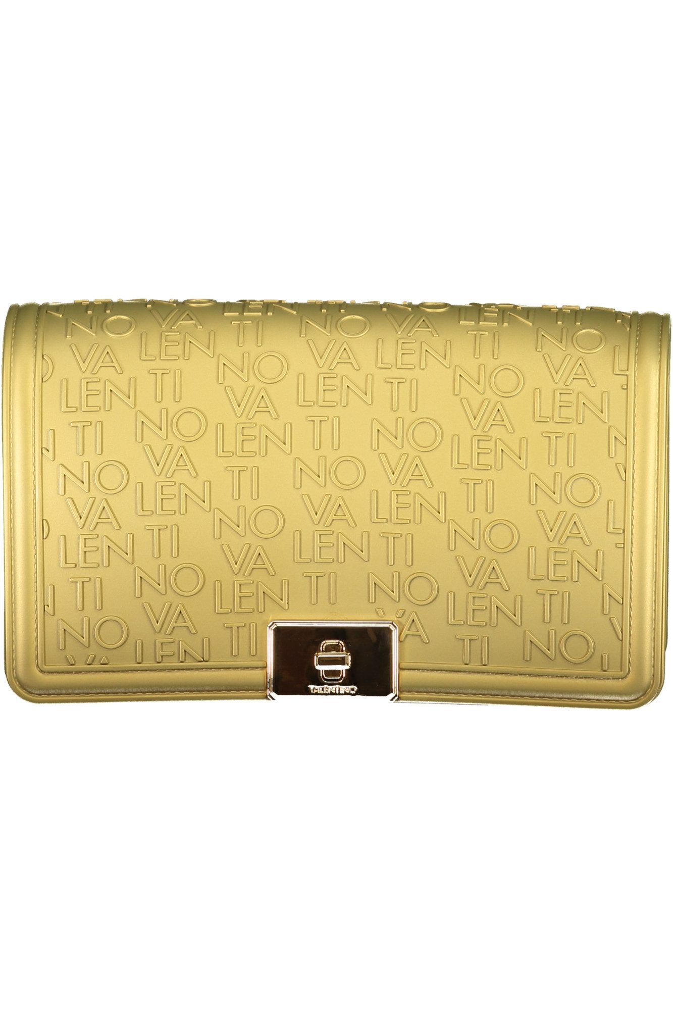 Valentino Umhängetasche, Elegante Goldtasche für Damen: Verstellbar, mit Prägung & Drehversch