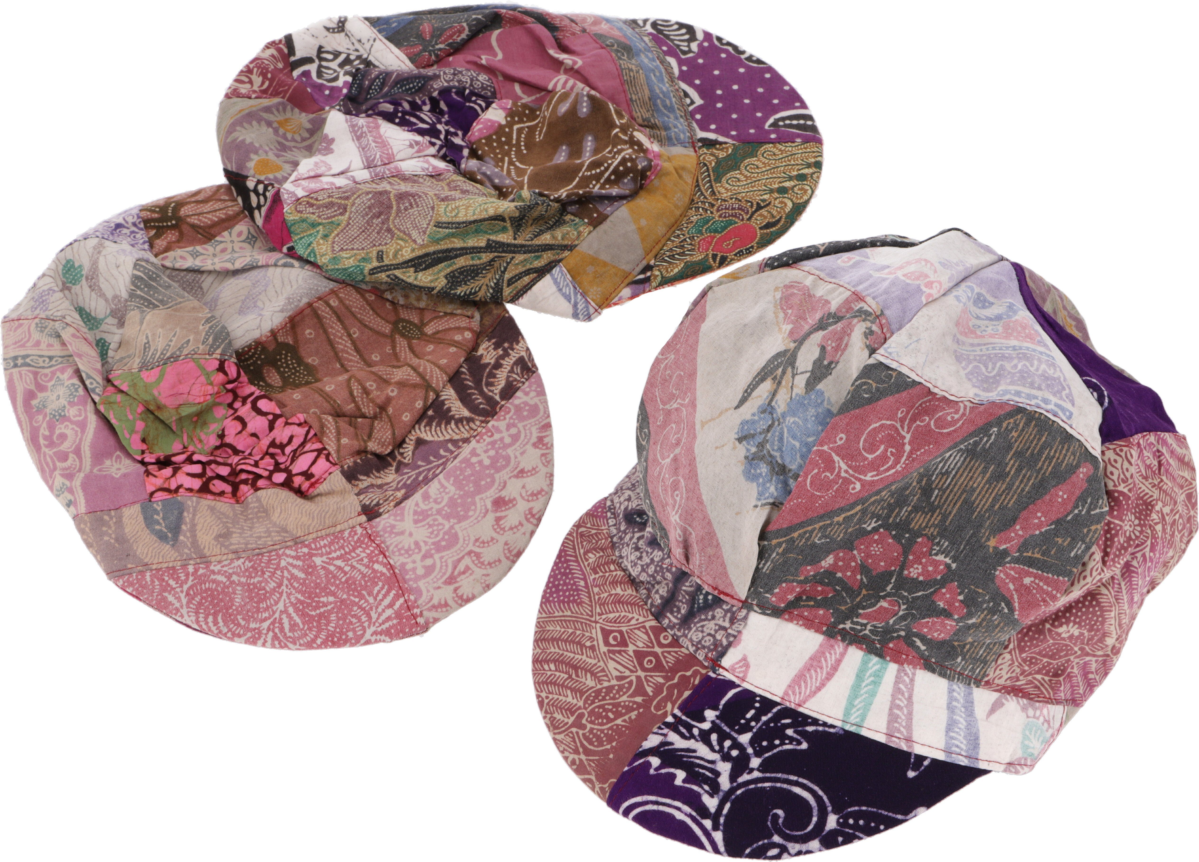 Guru-Shop Strickmütze Patchwork Boho Kappe, Ballon Mütze - flieder günstig online kaufen