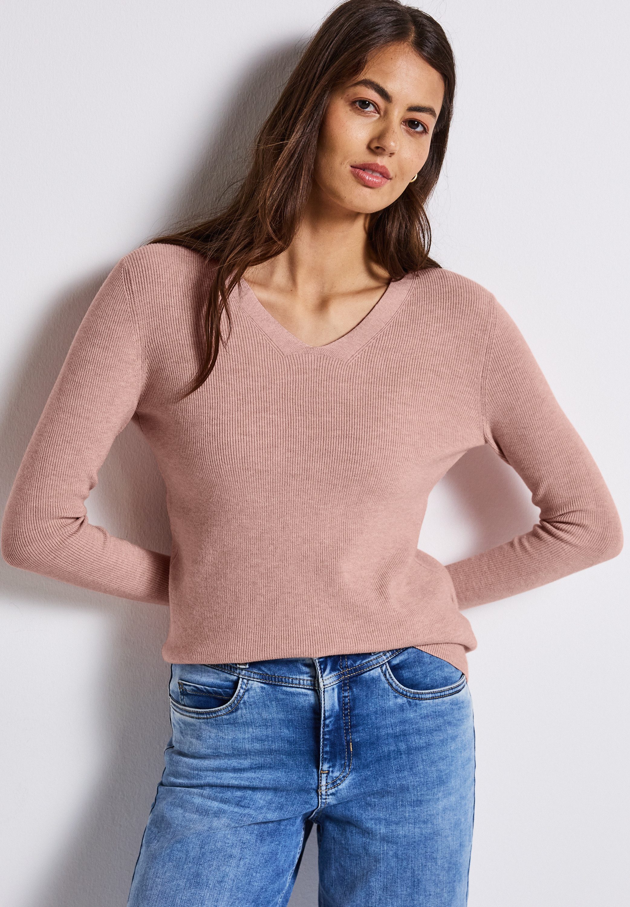 STREET ONE Strickpullover aus softem Materialmix günstig online kaufen