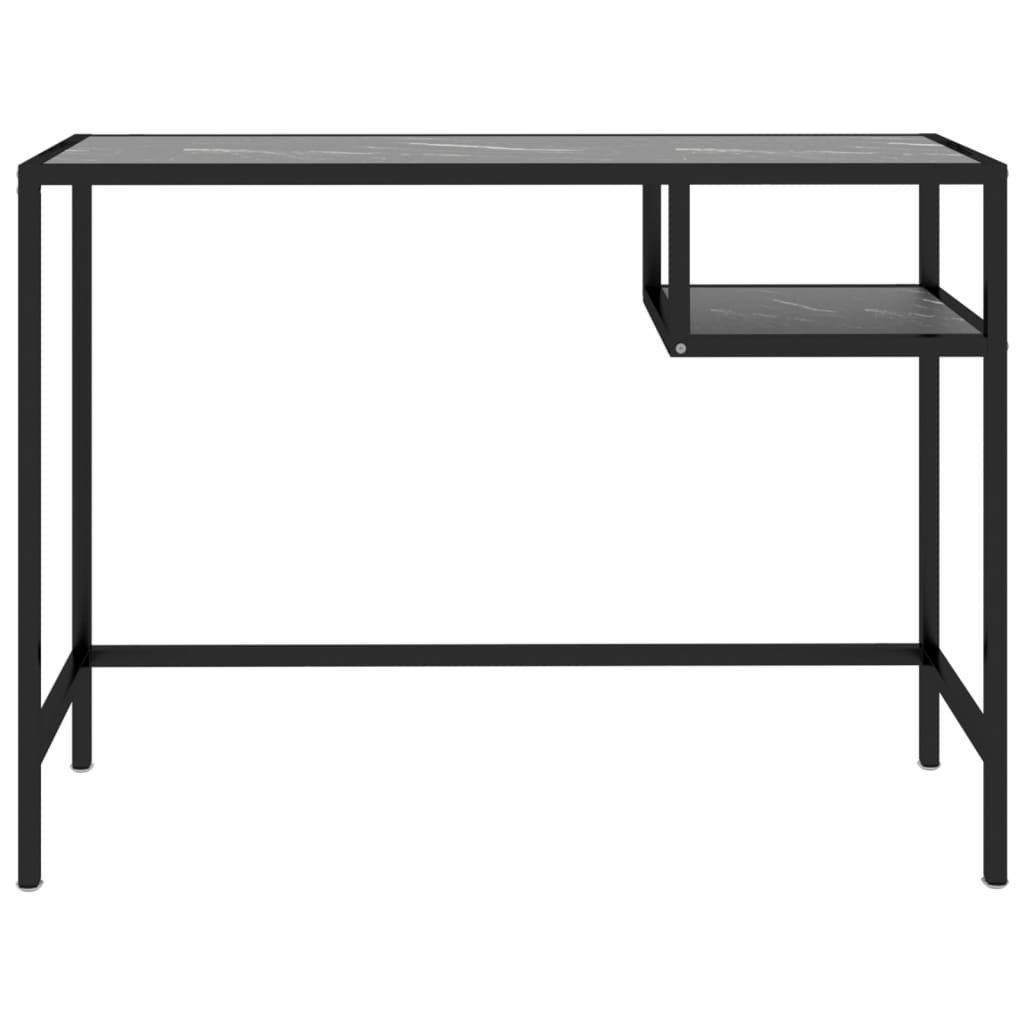 Marmor-Schwarz vidaXL Schwarz cm 100x36x74 | Schreibtisch Hartglas Computertisch Marmor-Schwarz Marmor