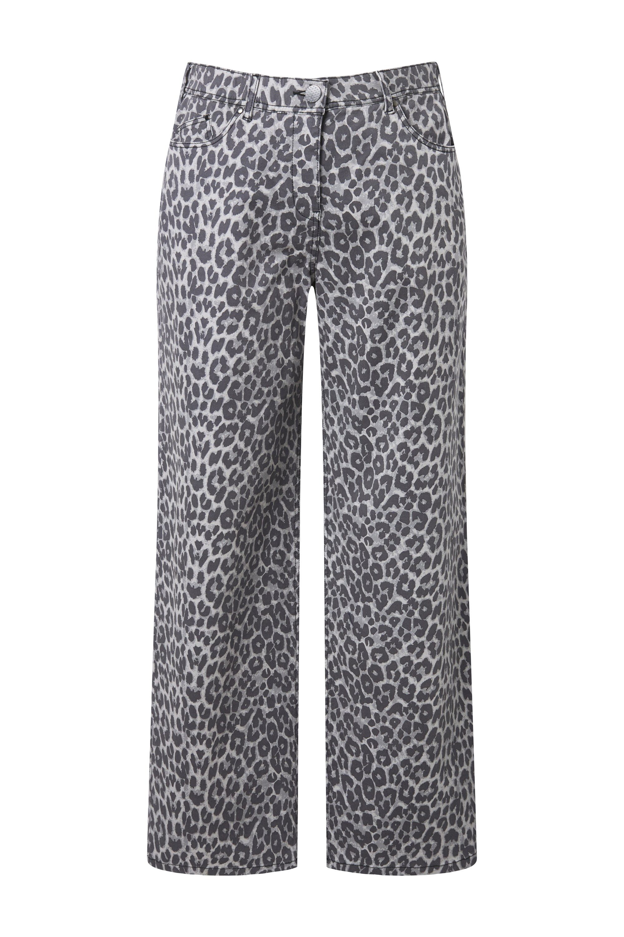 Ulla Popken Regular-fit-Jeans Jeans Mary Leomuster Fransensaum Stretchtwill