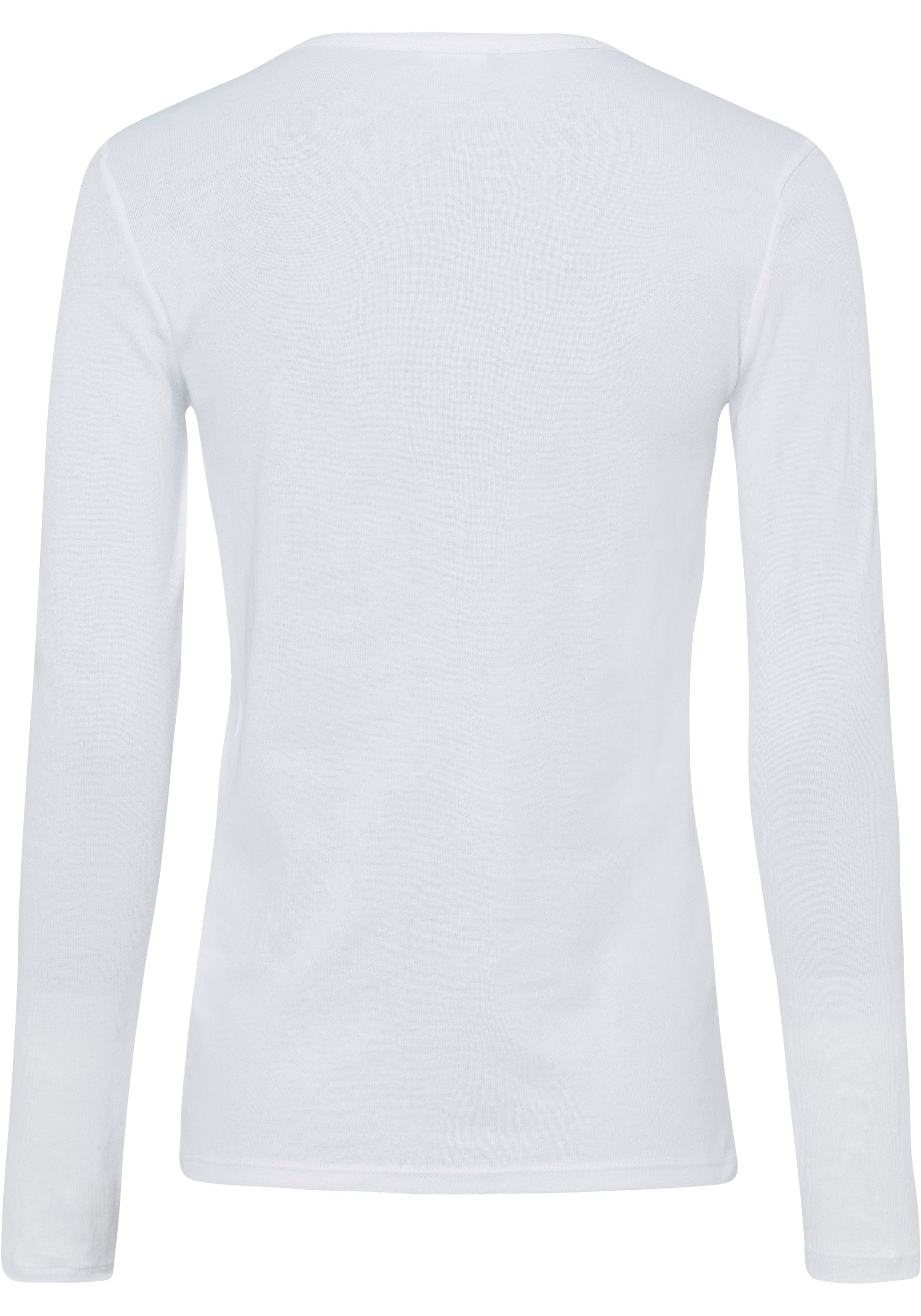 United Colors of im Langarmshirt Basic-Look weiß Benetton