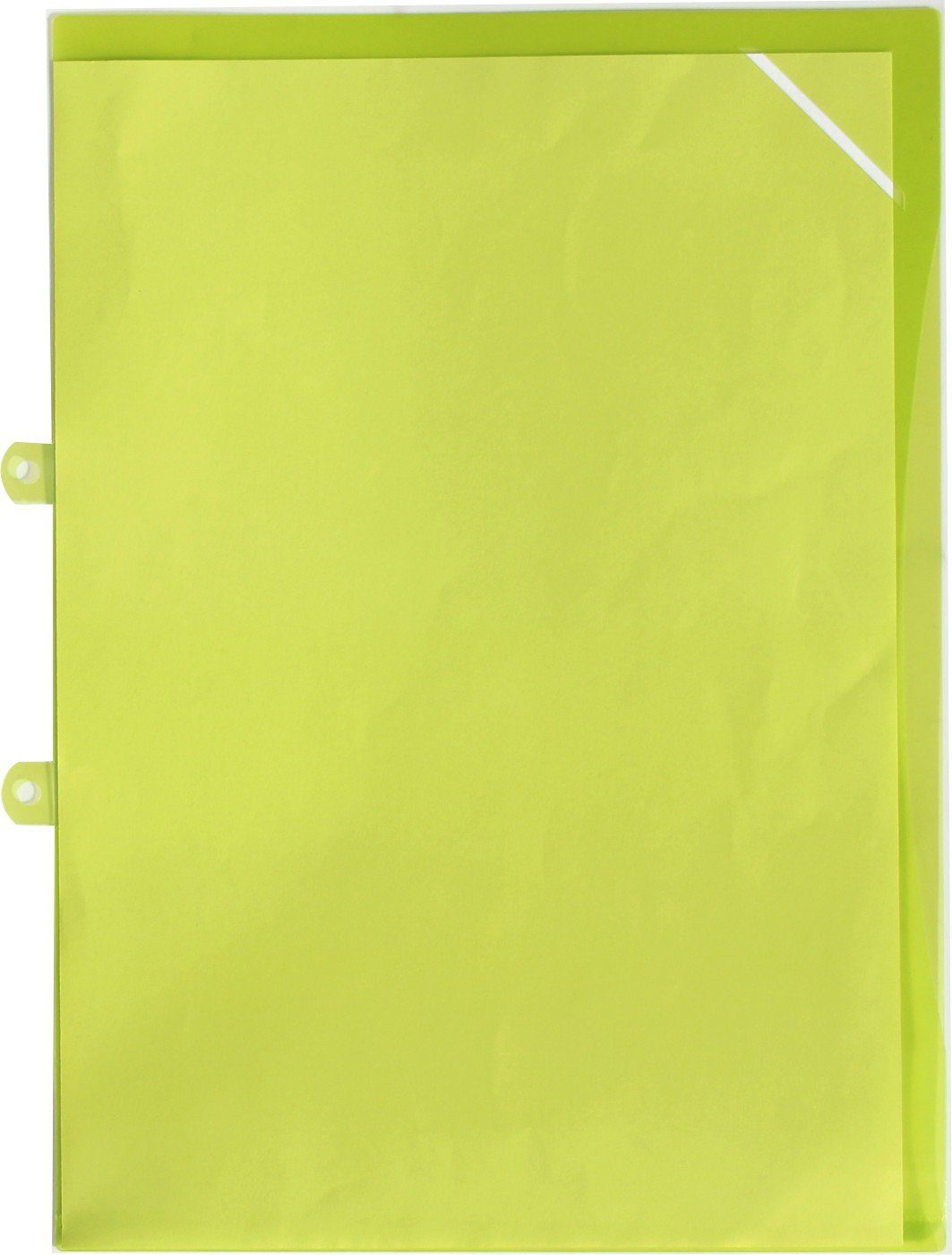 EXXO by HFP Dokumententasche Sichthüllen / Aktenhüllen A4 aus PP (10er Packung), mit Abheftvorrichtung, Sicherheitsecke, oben und seitlich offen Transparent Limone