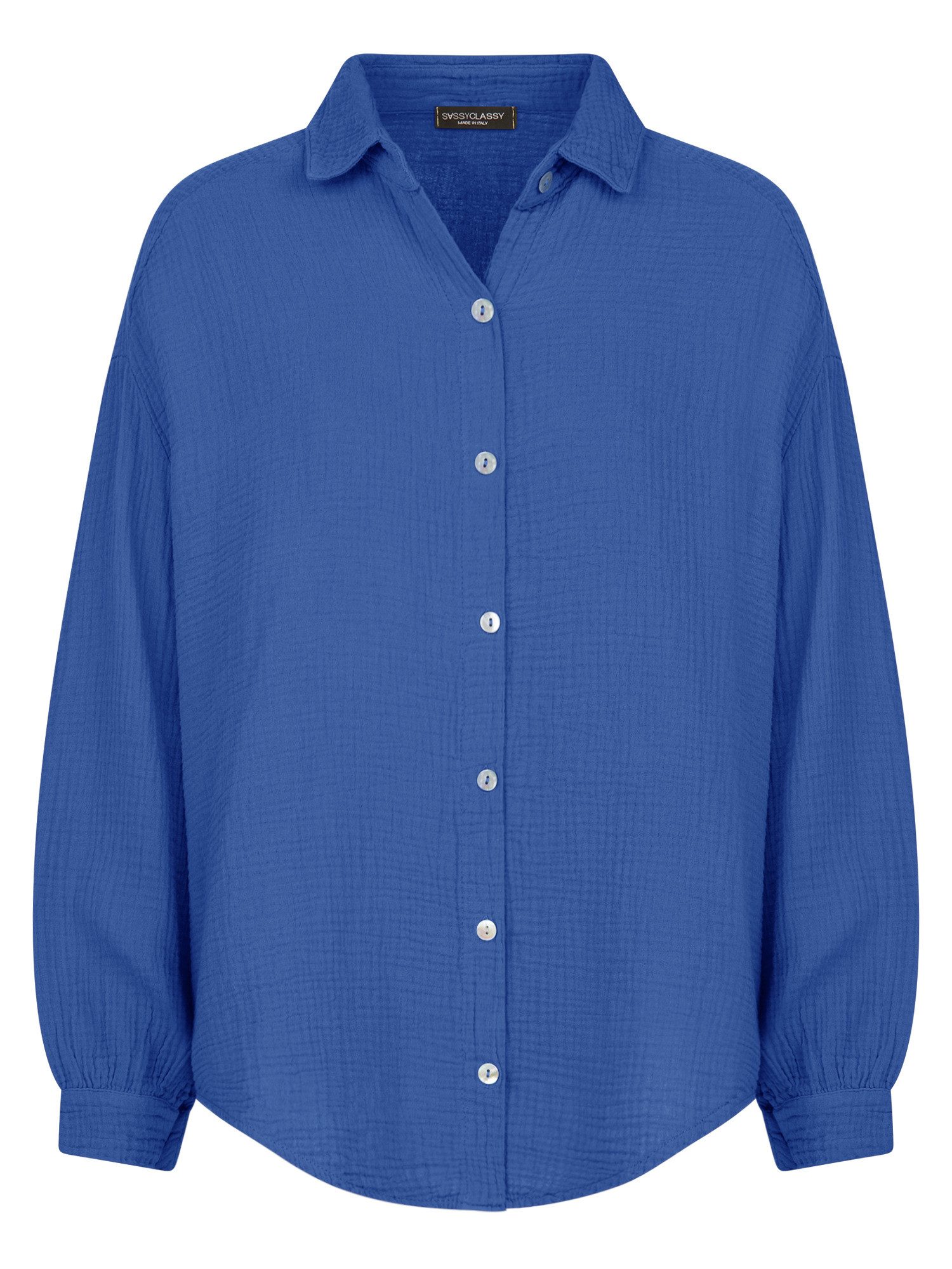 SASSYCLASSY Longbluse Oversize Musselin Bluse Damen kurz Langarm Elegant He günstig online kaufen