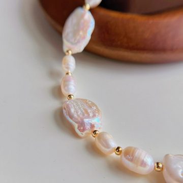 DTC GmbH Herzkette Natural Baroque Pearl Choker Necklace (Barocke Perlenkette, die Sie in den Barock verliebt machen wird, 1-tlg)