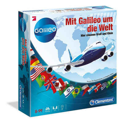 Clementoni® Spiel, Brettspiel Clementoni - Mit Galileo um die Welt - Brettspiel