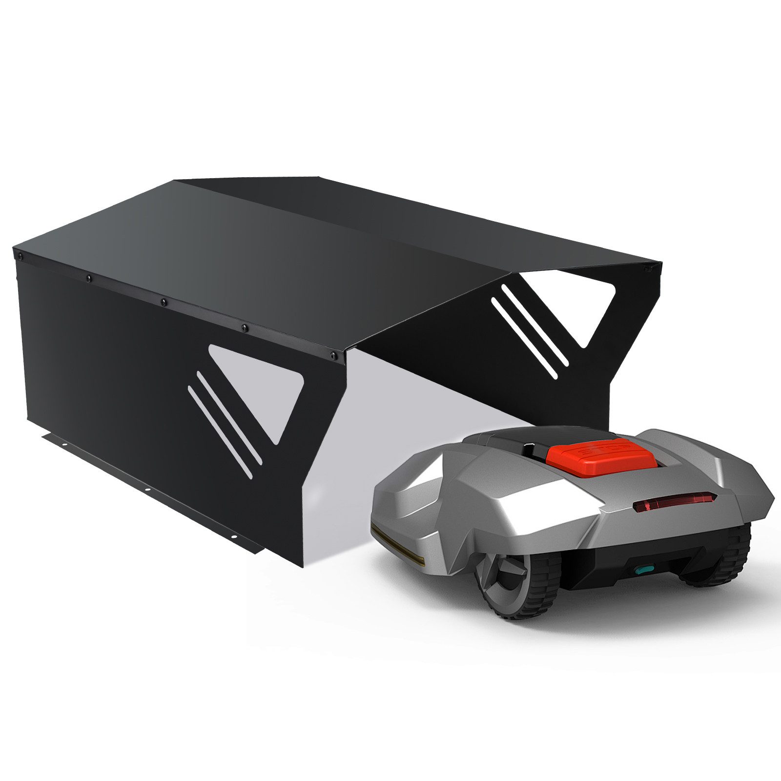 Clanmacy Mähroboter-Garage Rasenmäher Garage Regenhaube Carport Schuppen Mähroboter Dach, BxTxH: 60x78x40 cm, (1-St) schwarz