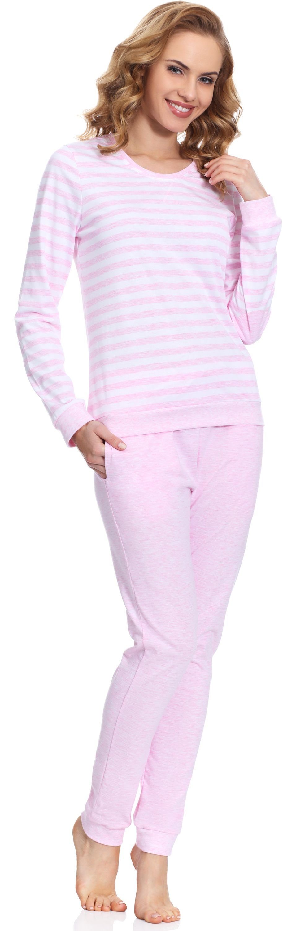 Schlafanzug Schlafanzug Merry Damen Rosa Style MS10-107