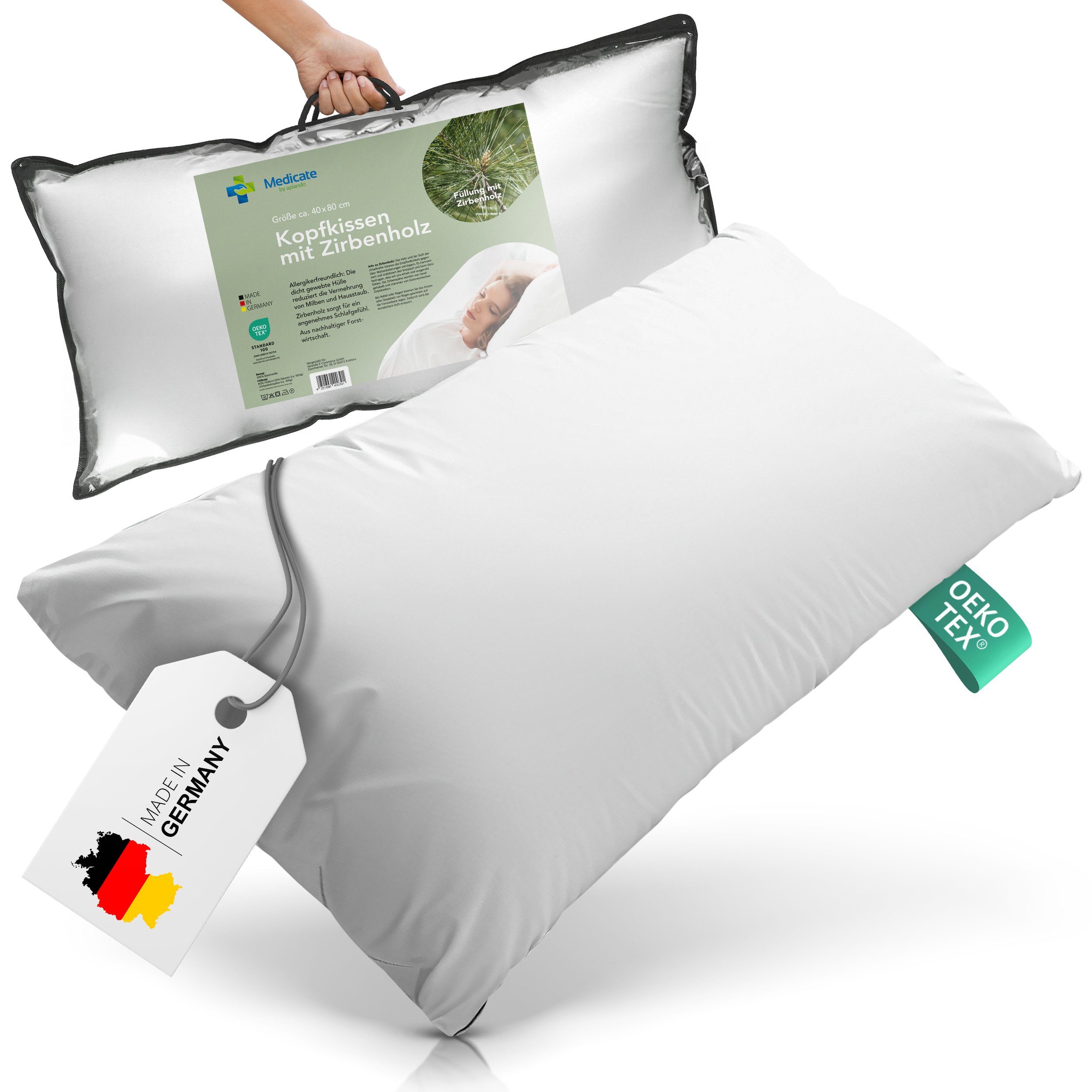 Medicate Zirbenkissen Medicate Zirbenholz Kopfkissen 40x80 günstig online kaufen