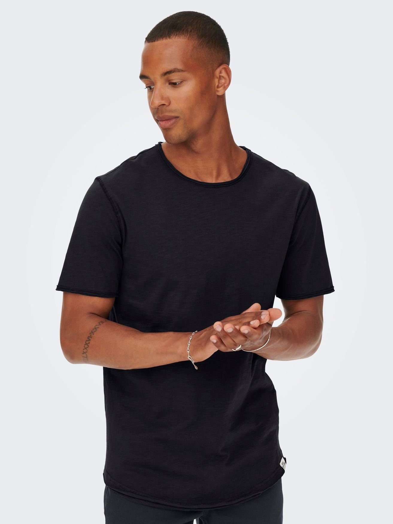 Only & Sons Herren Rundhals T-Shirt ONSBENNE LONGY - Regular Fit günstig online kaufen