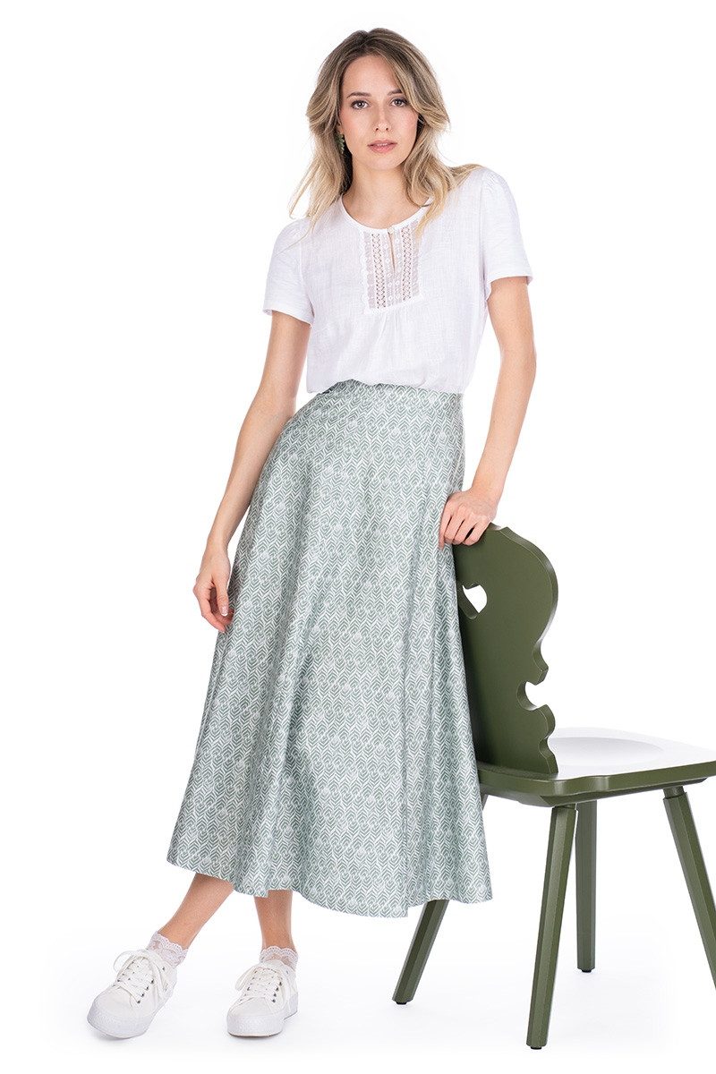 Trachtenbluse Blusenshirt - LENA - weiß