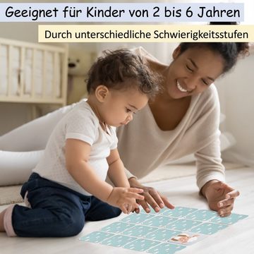 GLÜCKSWOLKE Spiel, Kinderspiel für Kinder ab 2 - 6 Jahre I Montessori Spielzeug fördert Konzentration, Lernspiel mit 7 Schwierigkeitsstufen I Kinderspielzeug (40 Karten) Neu