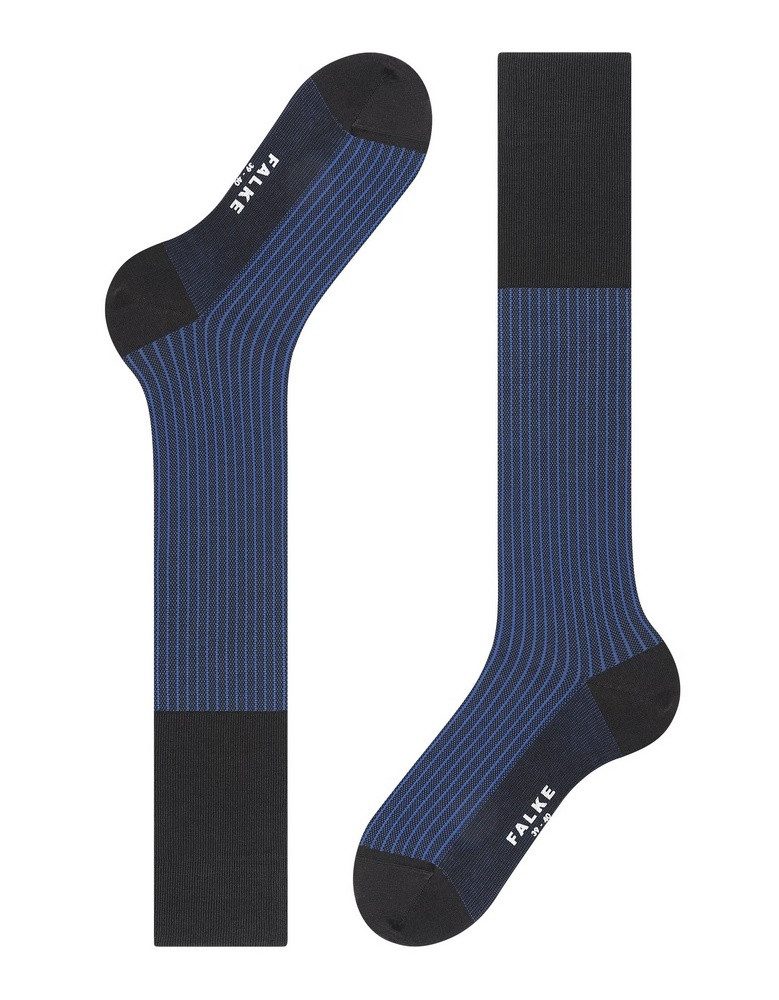 FALKE Kniestrümpfe Tagessocke Oxford Stripe (Business-Kniestrumpf, feines Maschenbild)