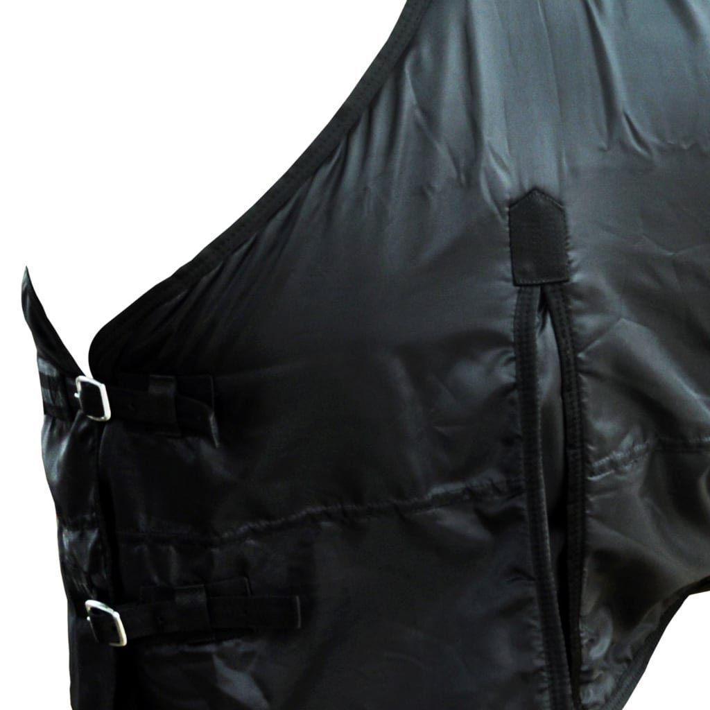 Pferdedecke 125cm schwarz doppelschichtig Fleecedecke Tierdecke + Kreuzbegurtung vidaXL