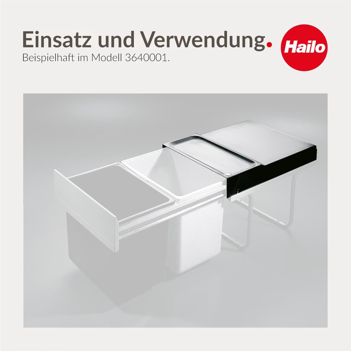 Hailo Einbaumülleimer Hailo Deckel 1086329 schwarz für Raumspar-Tandem und Rondo – Bild 5 von 5