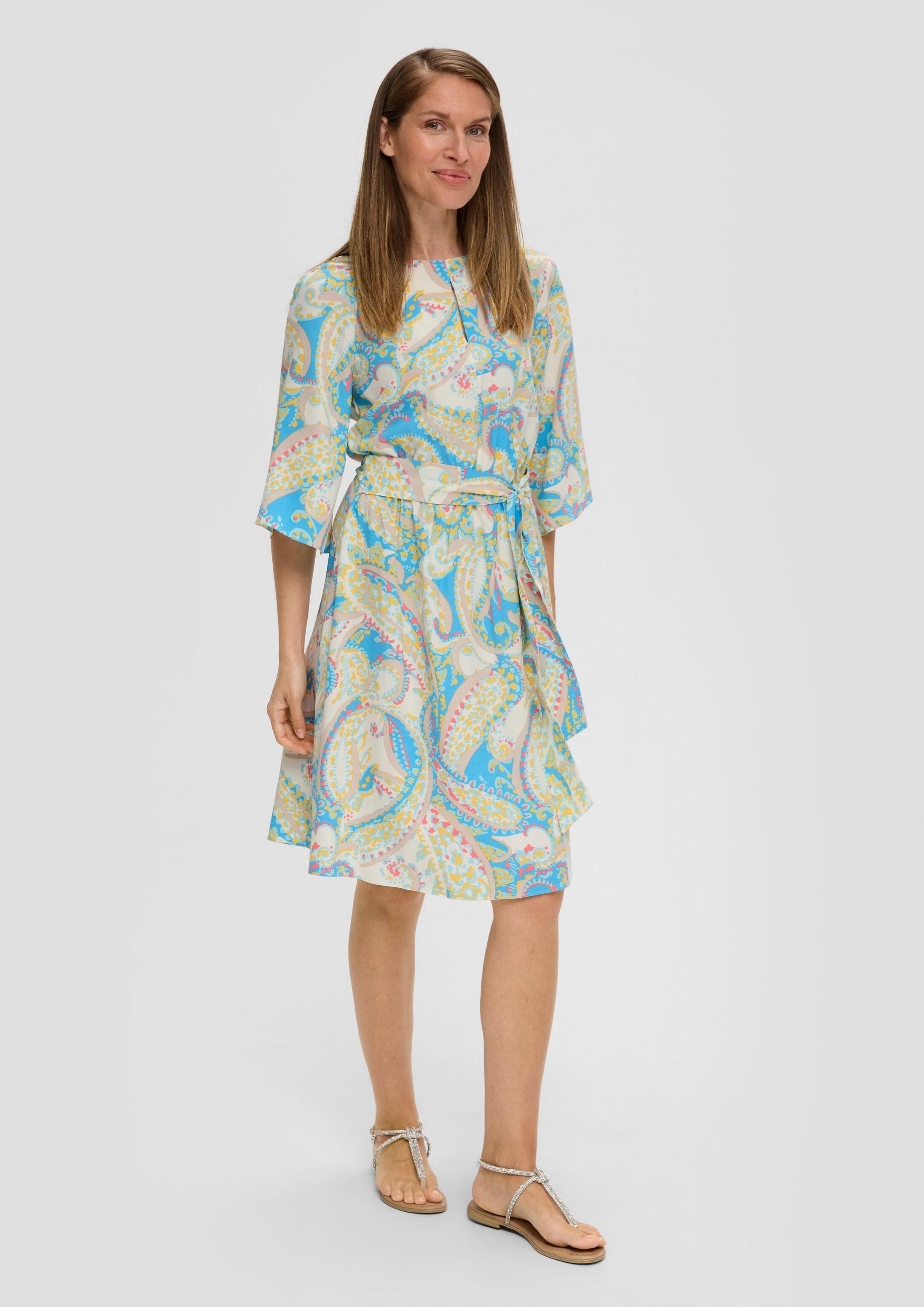 s.Oliver Minikleid Kleid Viskose-Kleid mit Fledermausärmeln